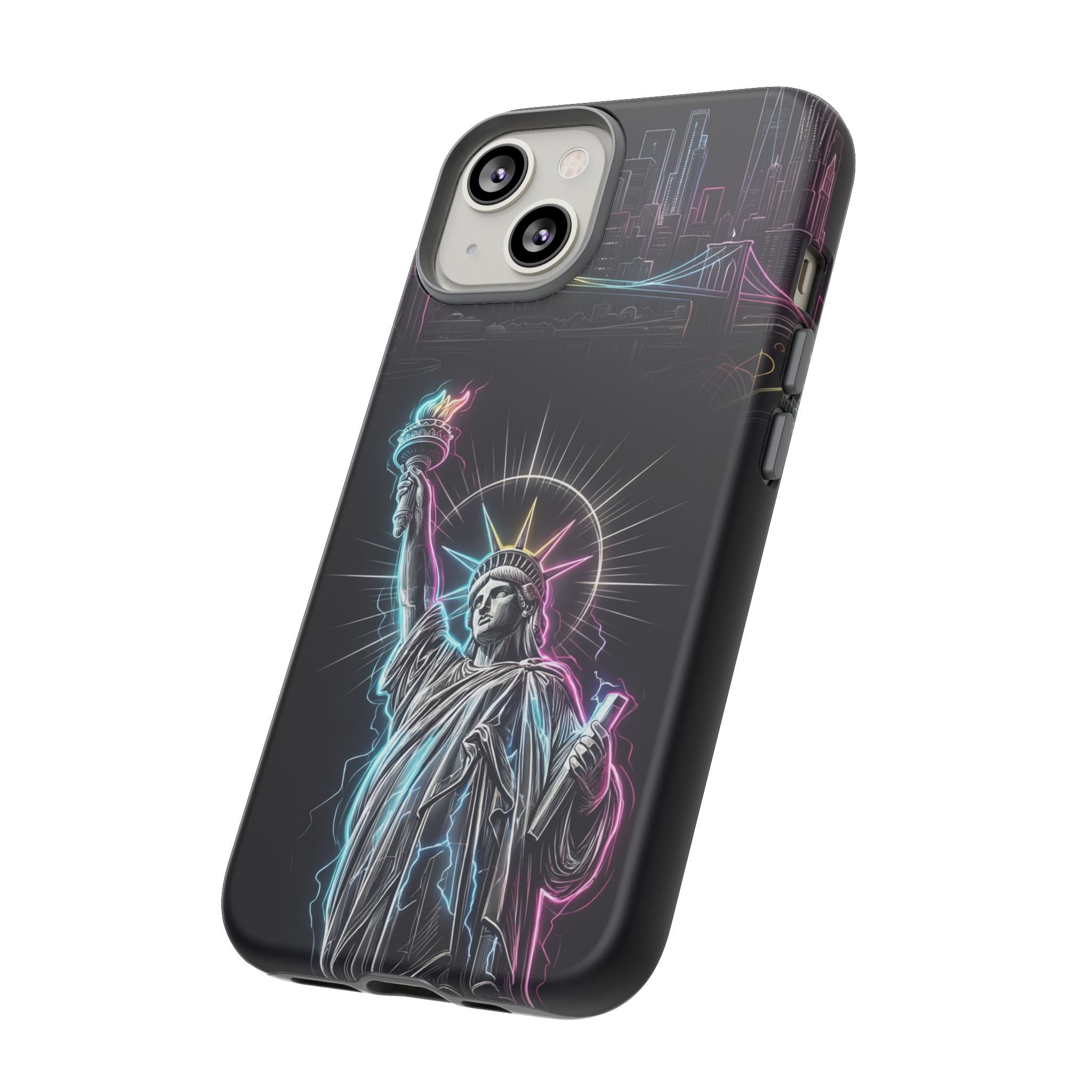 Neon Statue of Liberty Tough iPhone Case