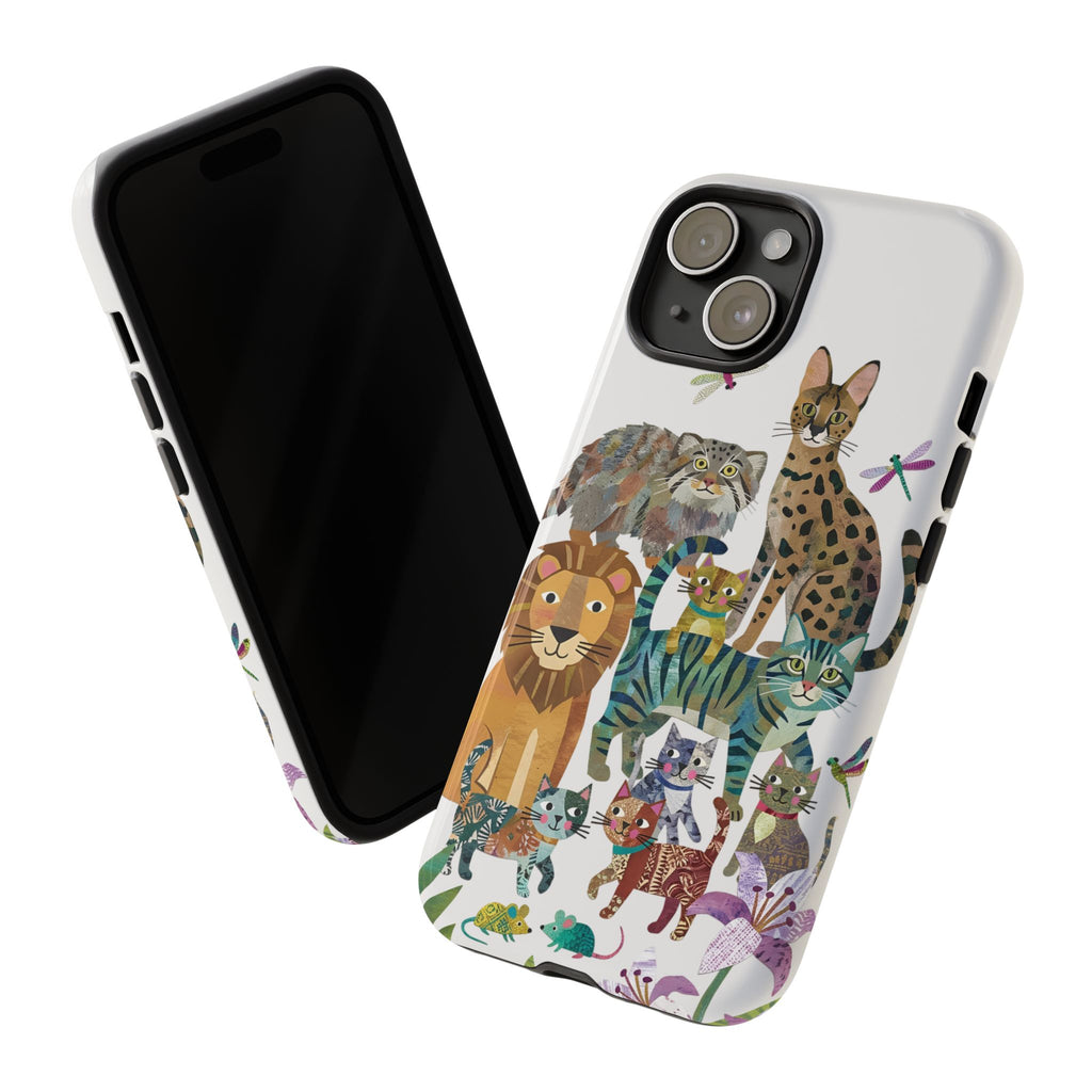 Cute Jungle Cats iPhone Case | Colorful Animal Safari Protective Case