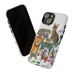 Cute Jungle Cats iPhone Case | Colorful Animal Safari Protective Case