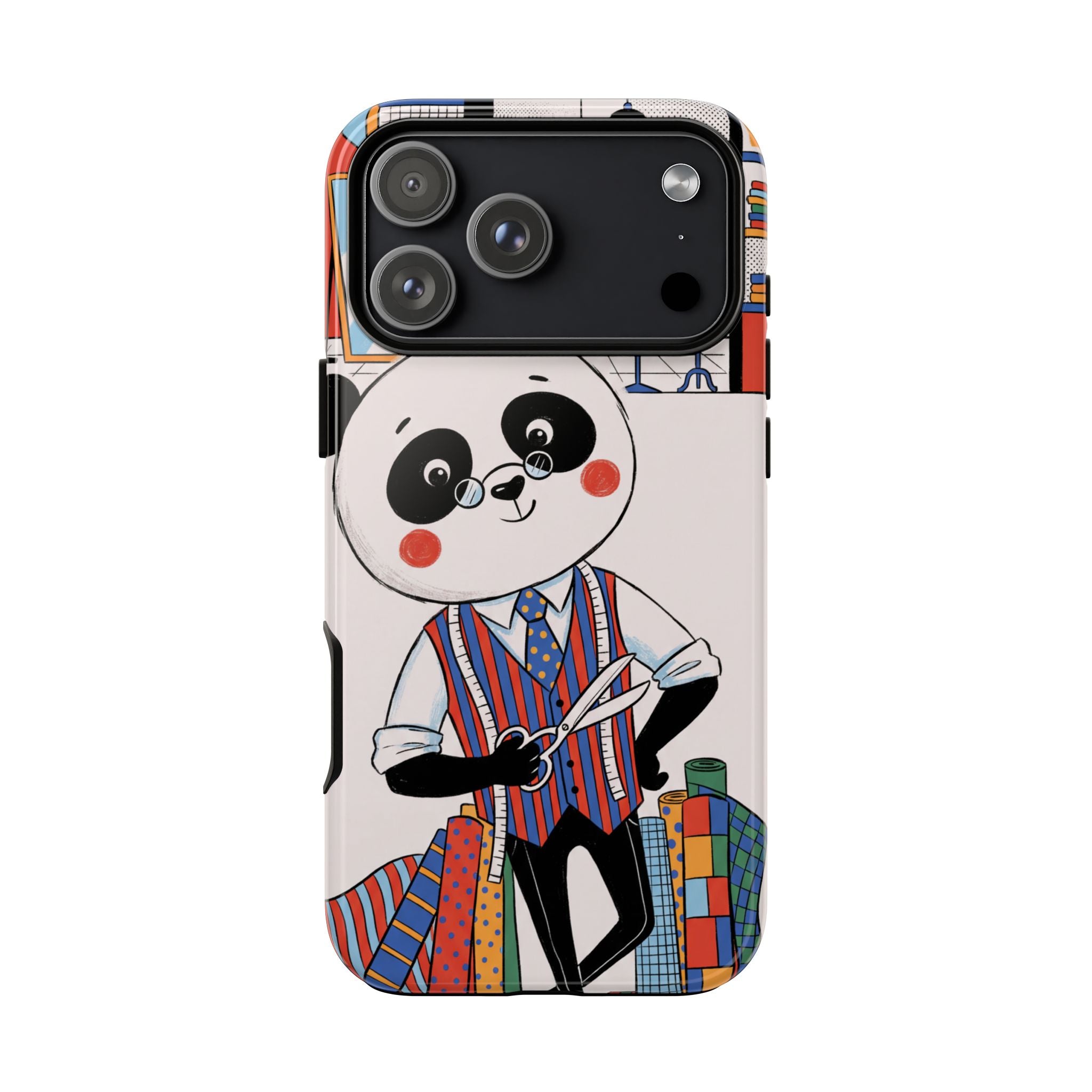 Panda Tailor iPhone Case | Cute Seamstress Cartoon