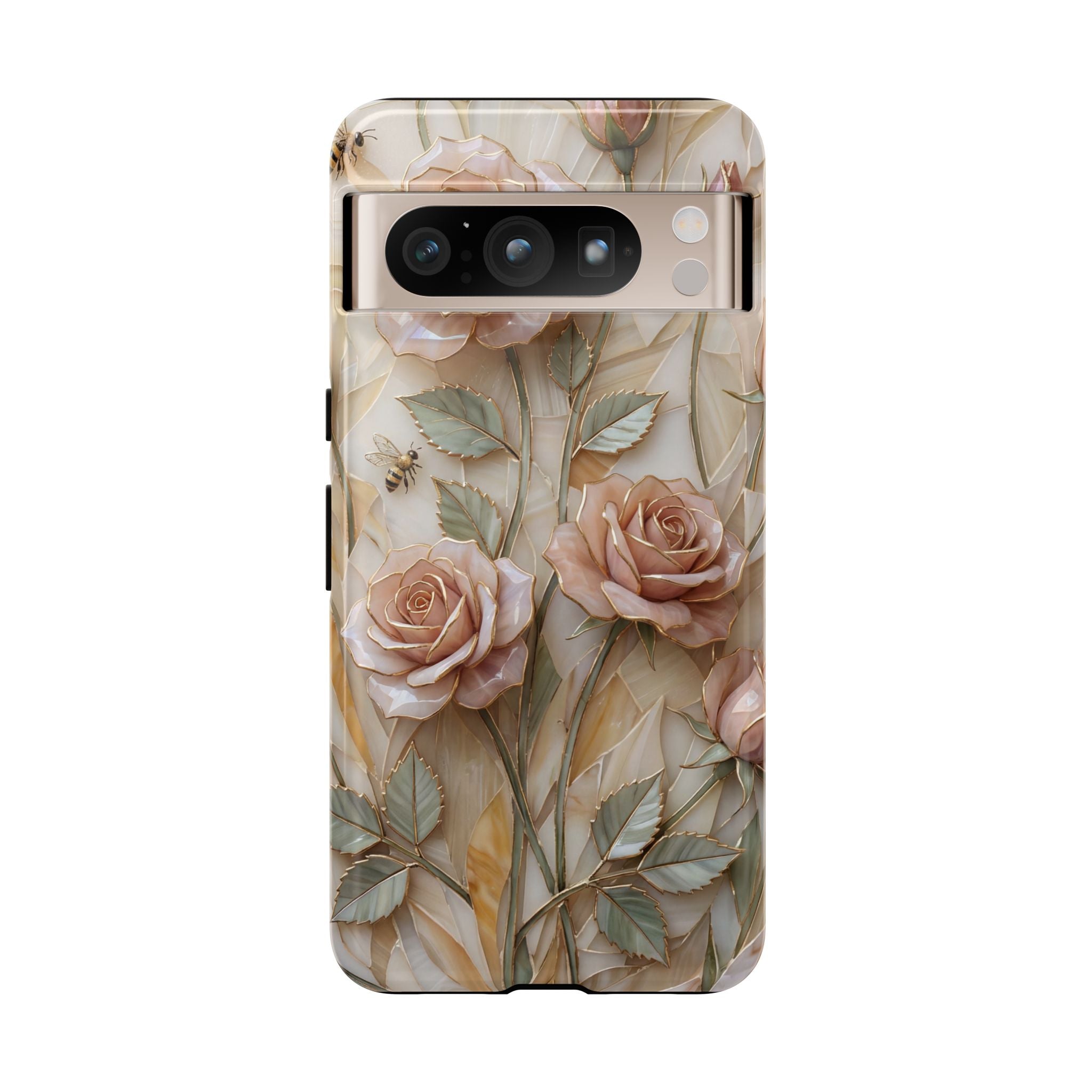 Vintage Blush Rose Floral Tough Google Pixel Protective Cover