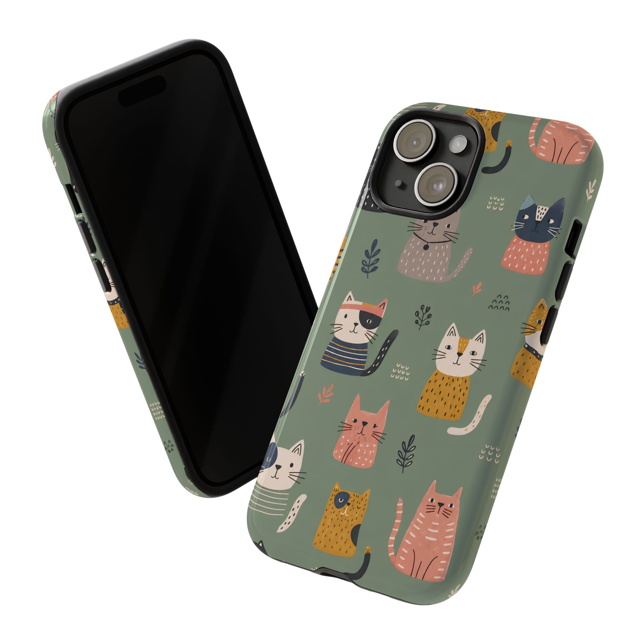Cute Cat iPhone Case | Whimsical Cat Pattern Cover