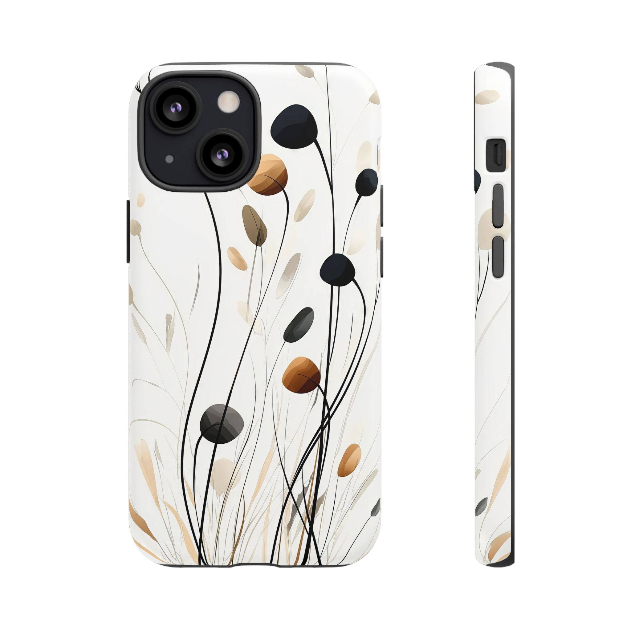 Floral Breeze Tough iPhone Case | Minimal Neutral Botanical Design