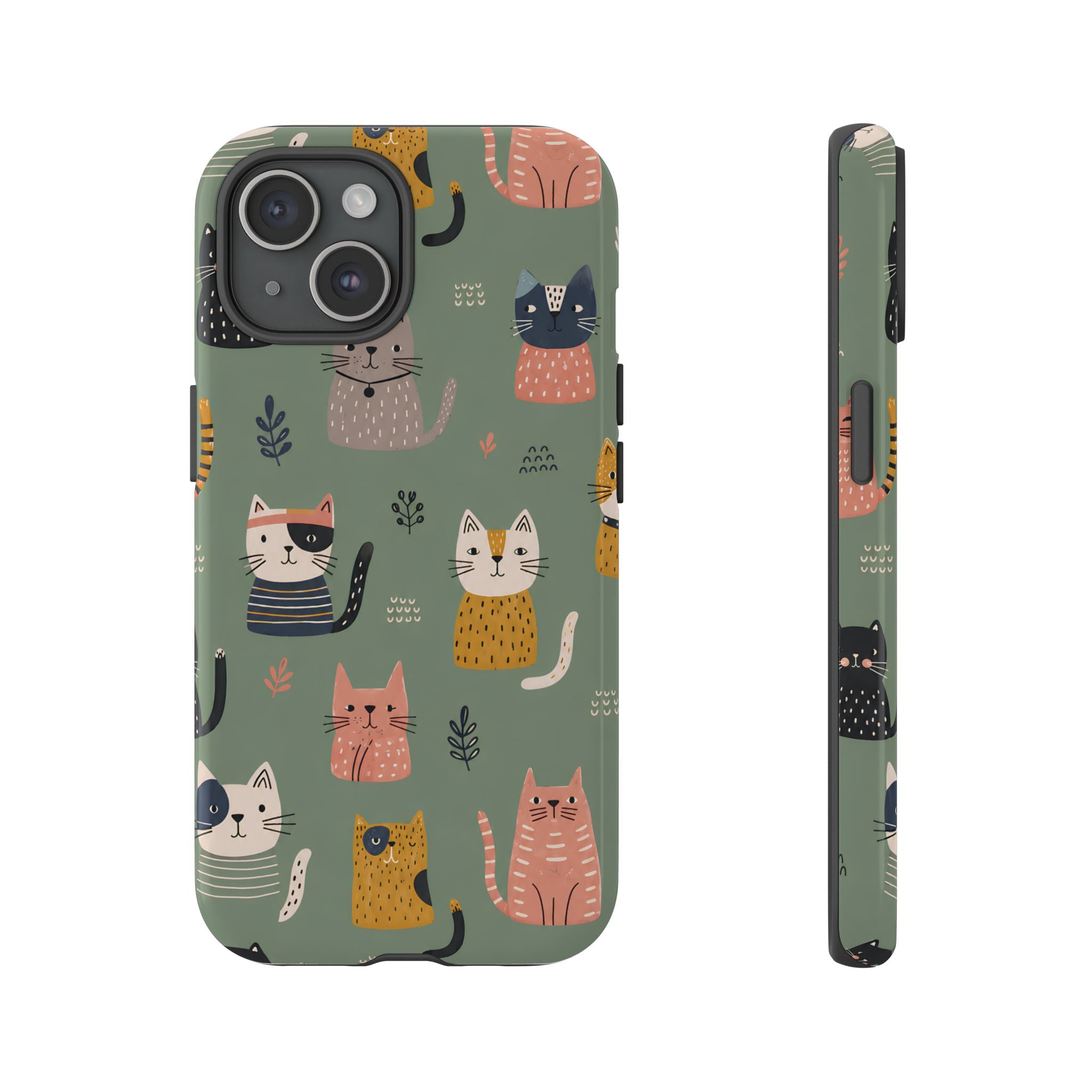 Cute Cat iPhone Case | Whimsical Cat Pattern Cover
