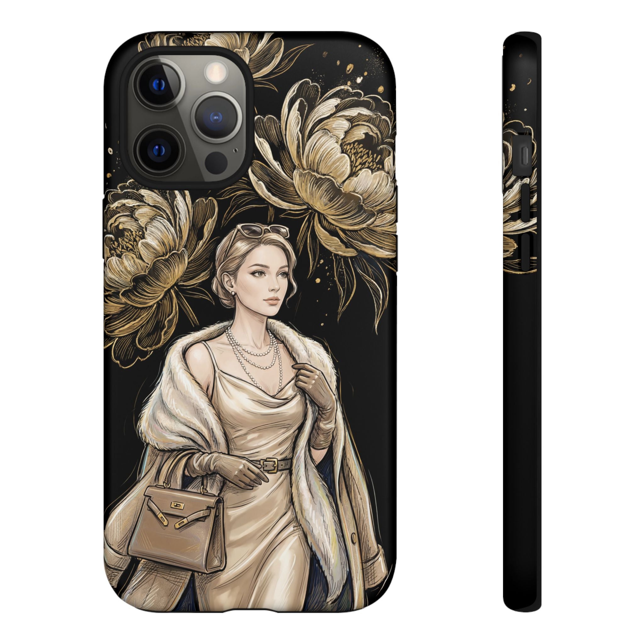 Elegant Vintage Lady Floral iPhone Case | Chic Protective Cover for Women