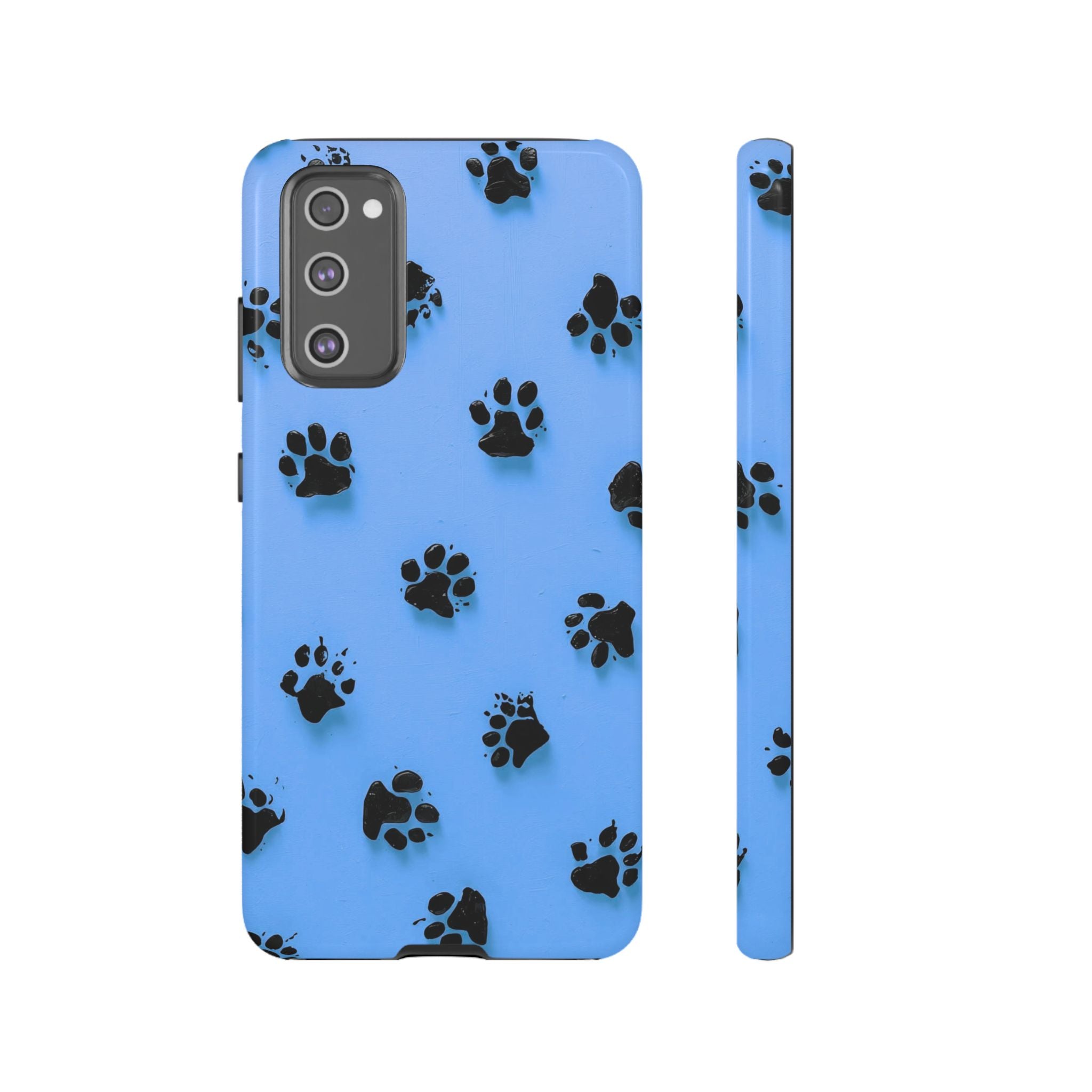 Blue Paw Print Tough Samsung Galaxy Case — Protective Dog & Cat Lover Cover