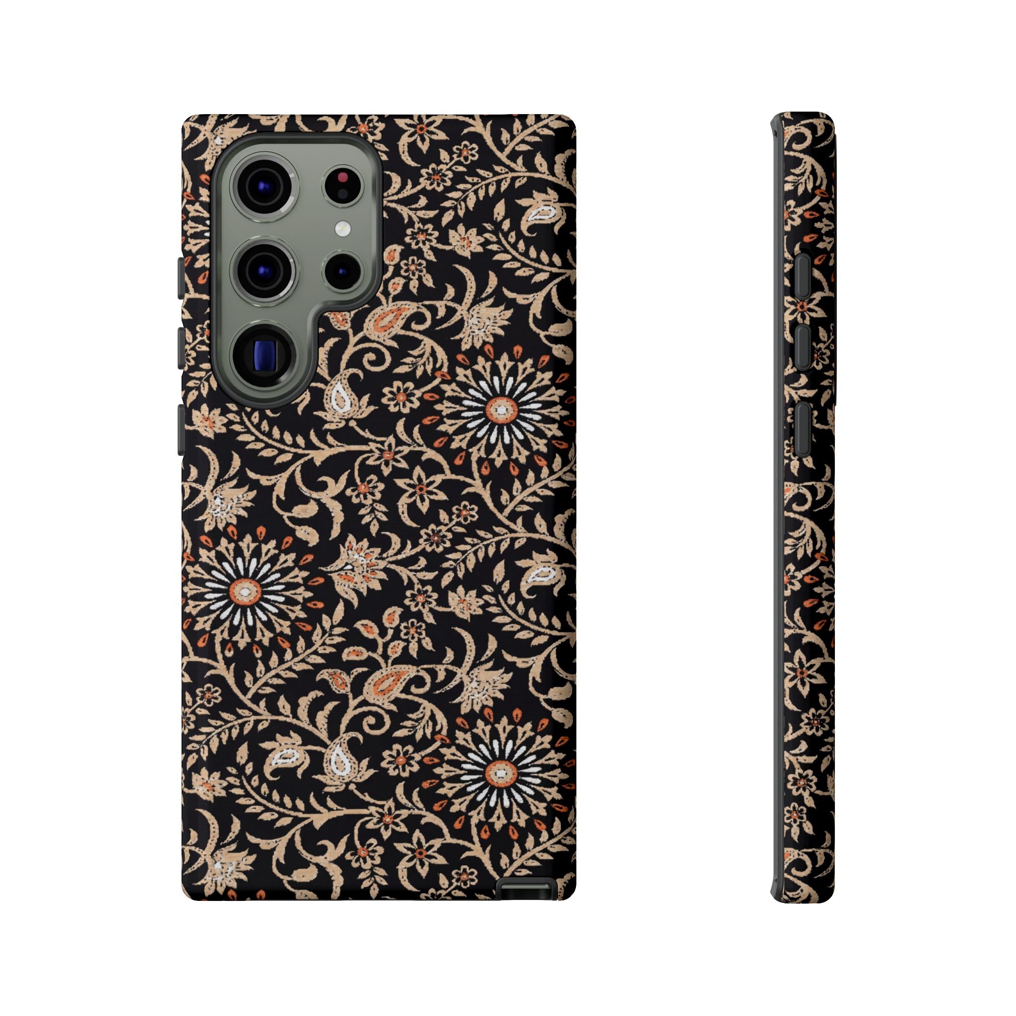 Batik Floral Black Ornate Daisies Tough Samsung Galaxy Case