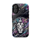 Galaxy Lion MagSafe iPhone Case | Neon Crowned Lion Protective Case