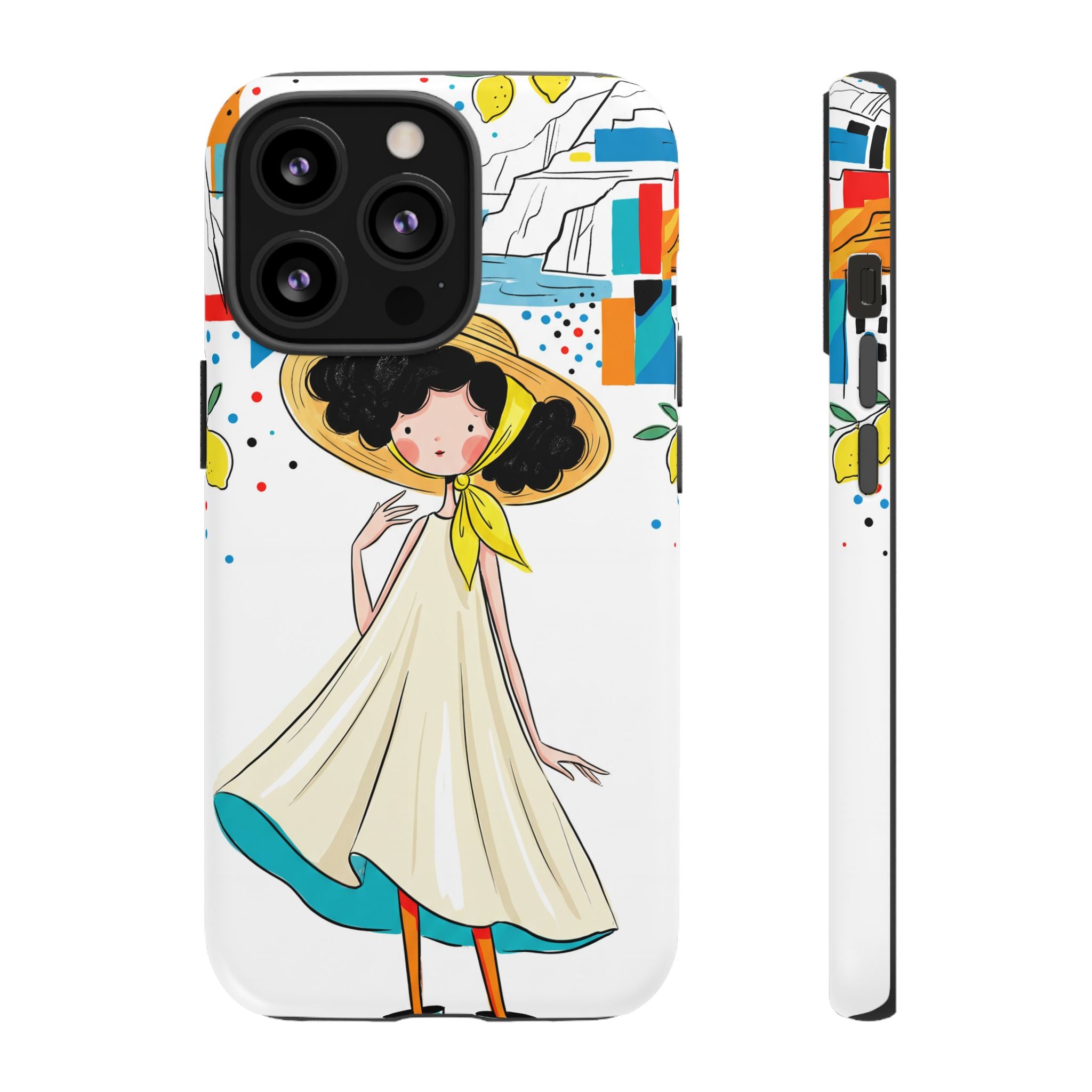 Cute Summer Girl iPhone Case | Whimsical Coastal Illustration Protective Case