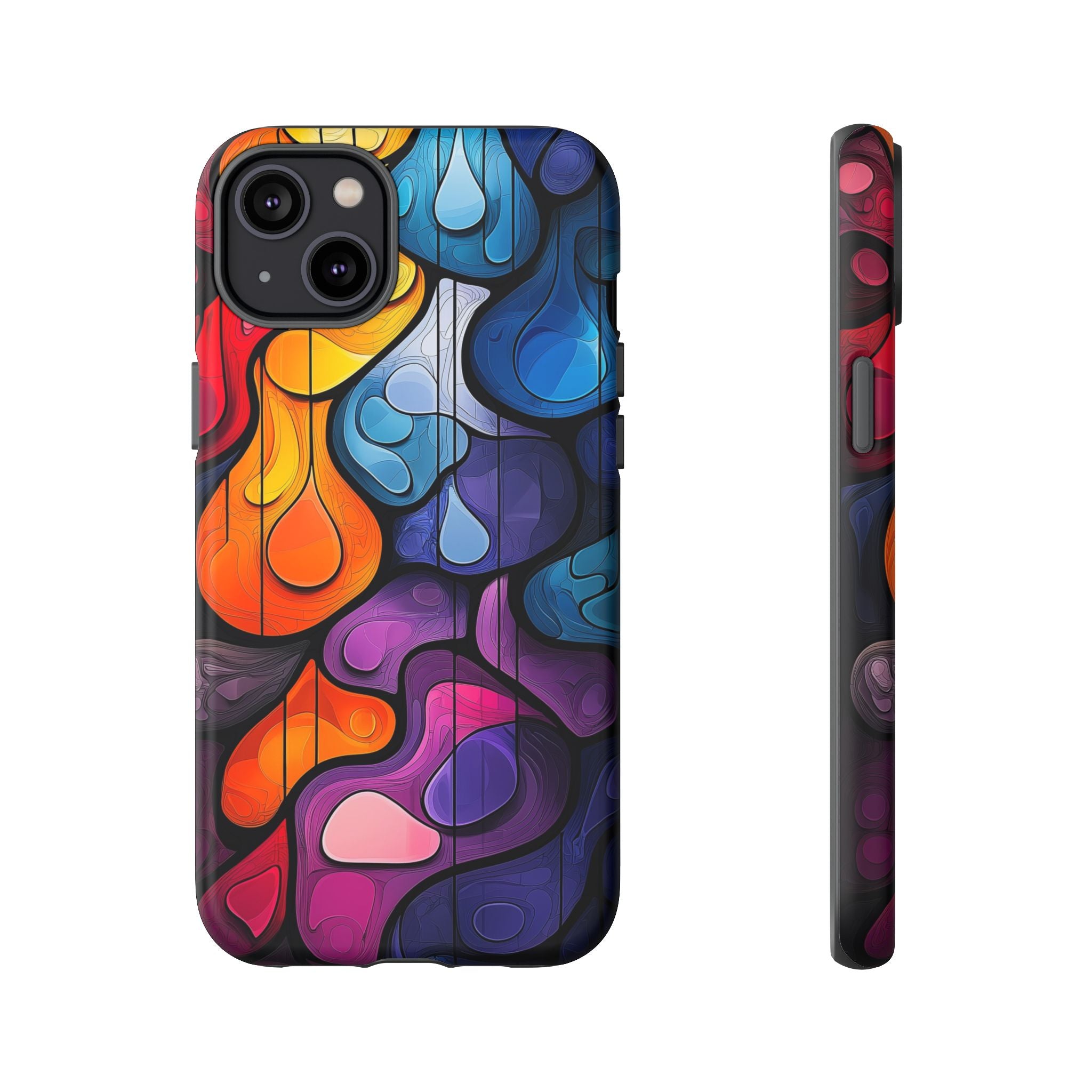 Abstract Colourful Drop iPhone Case — Vibrant Stained-Glass