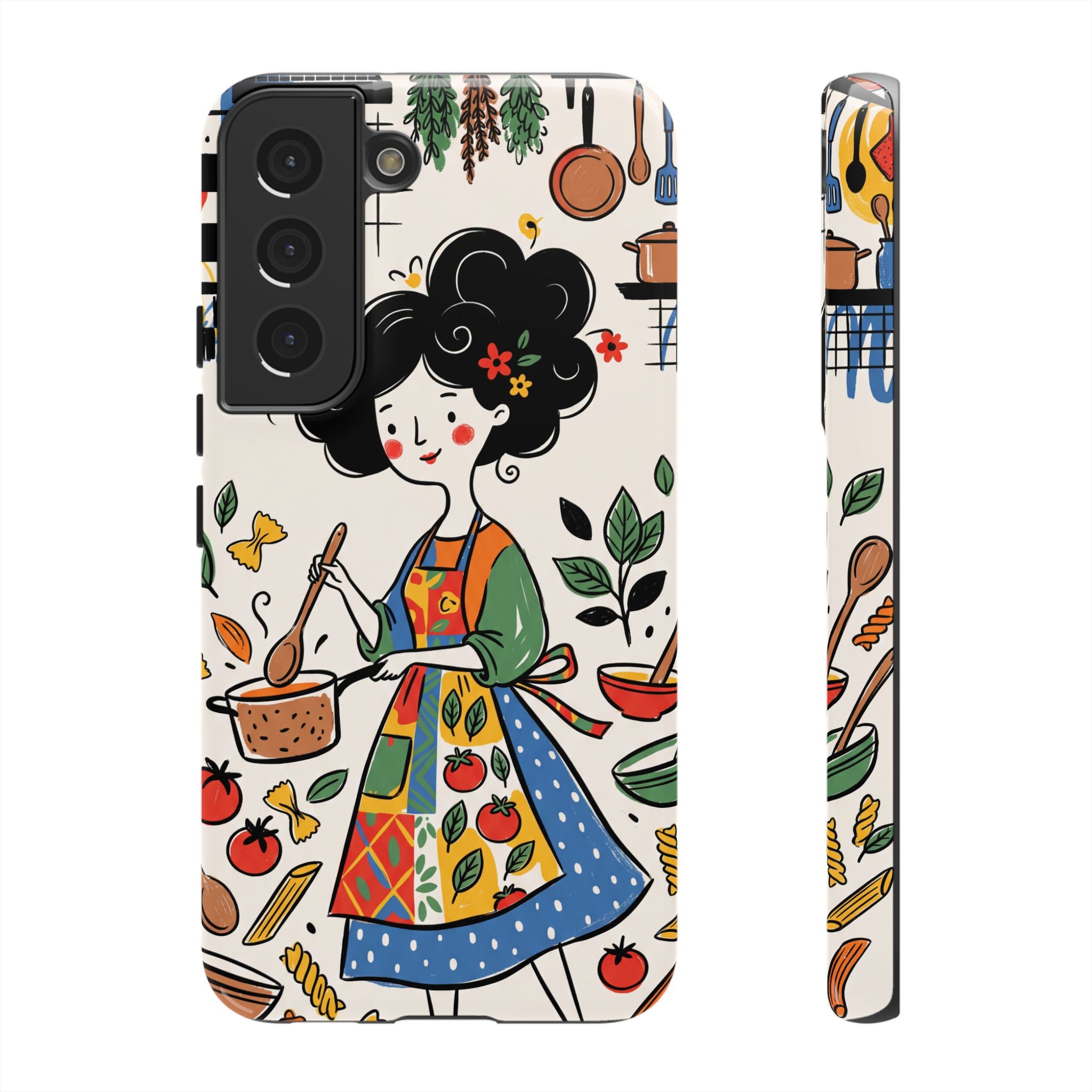 Whimsical Chef Kitchen Illustration Samsung Galaxy Phone Case