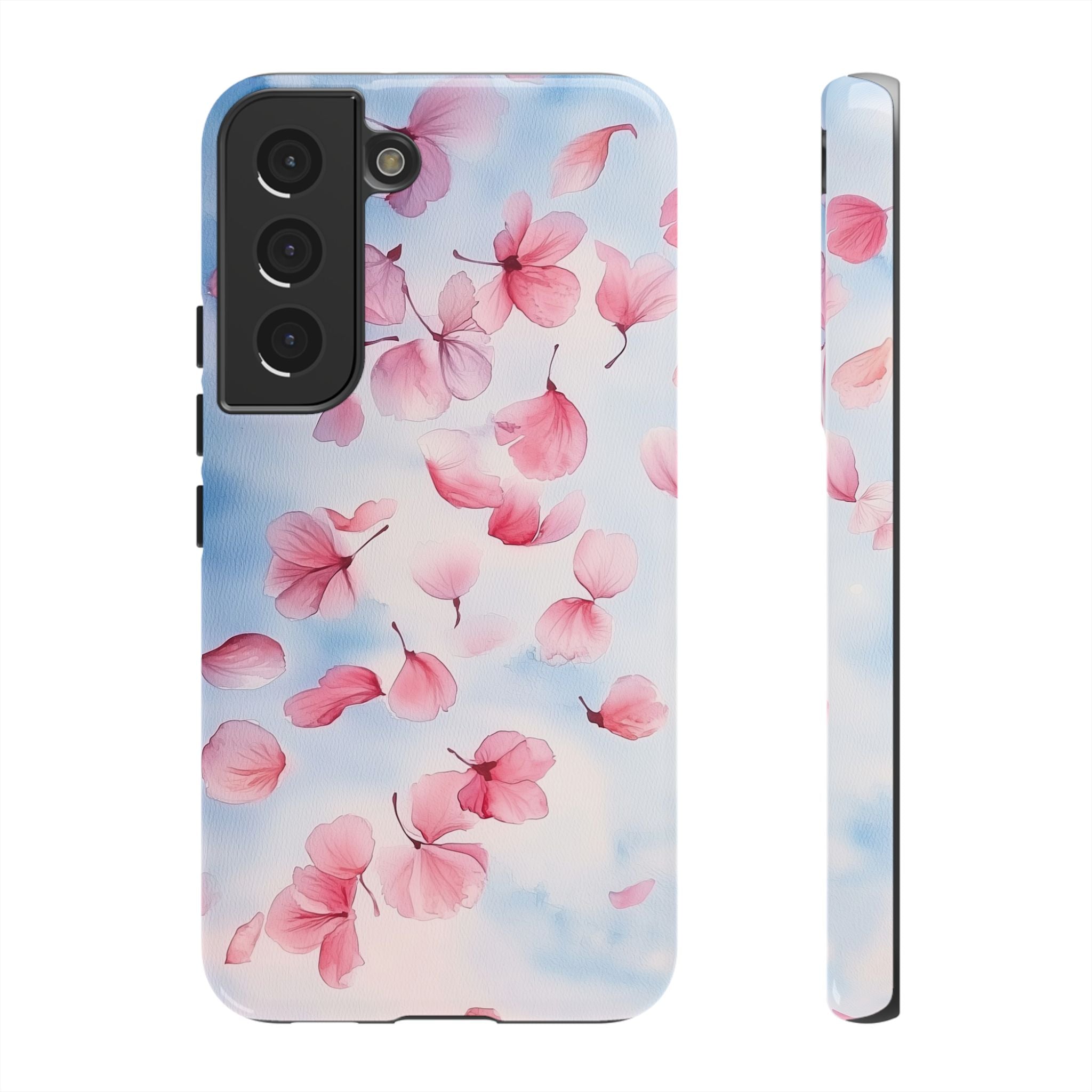 Floral Petal Tough Samsung Galaxy Case | Pink Falling Blossoms