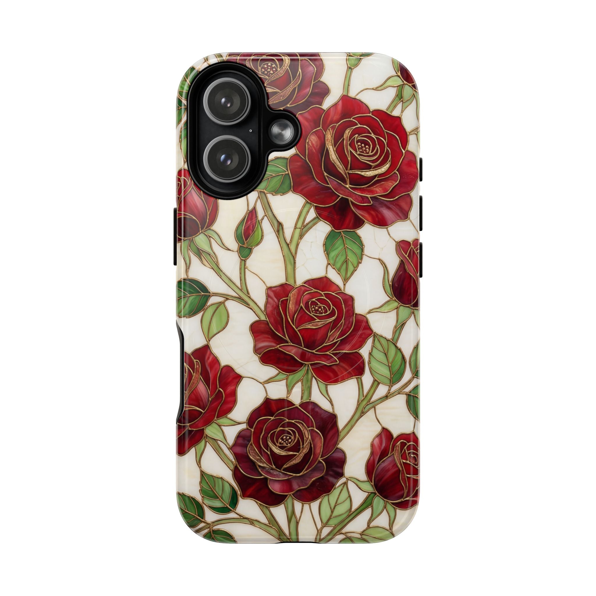 Rose Vines Tough MagSafe Phone Case — Floral Protective iPhone Cover