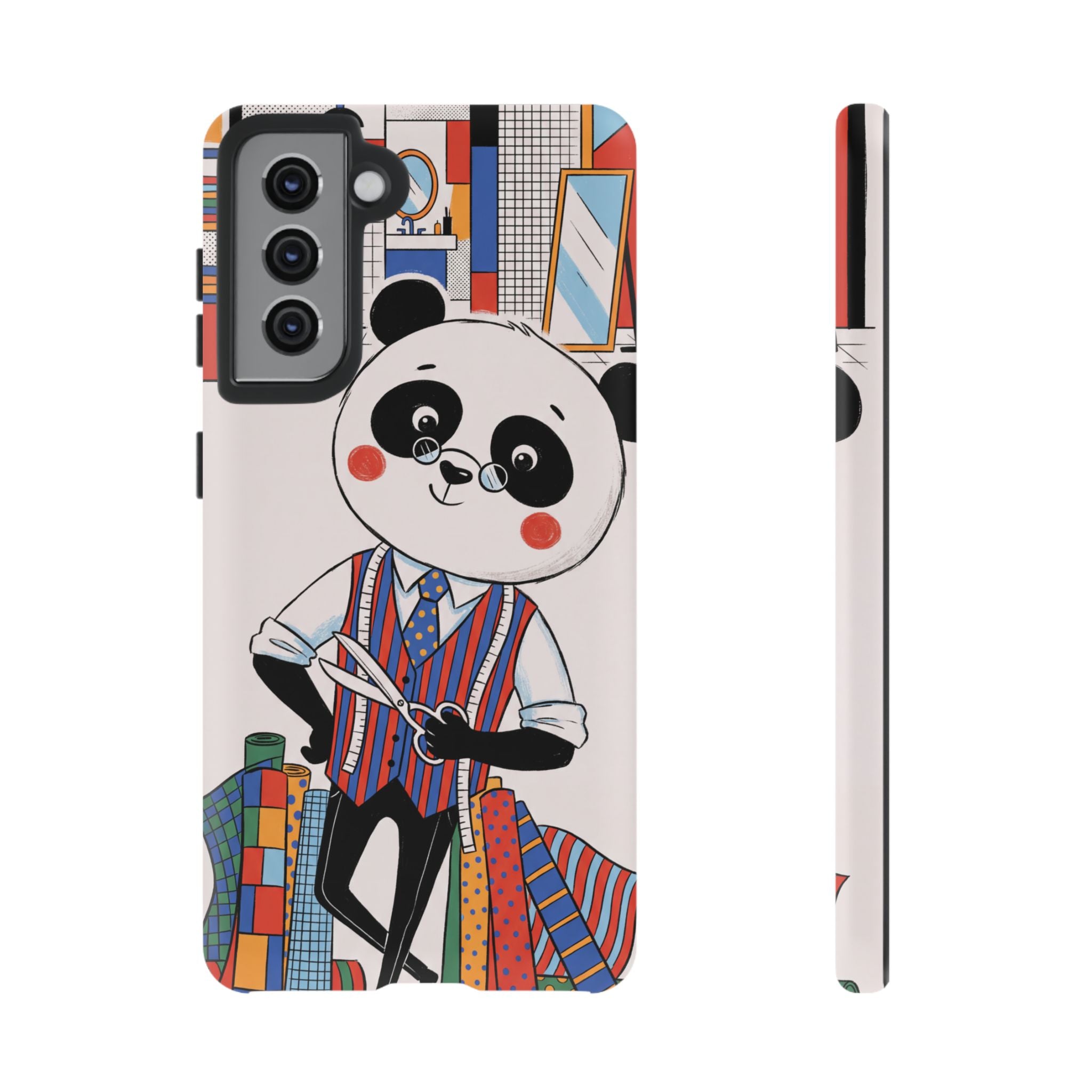 Panda Tailor Samsung Galaxy Phone Case | Cute Seamstress Cartoon