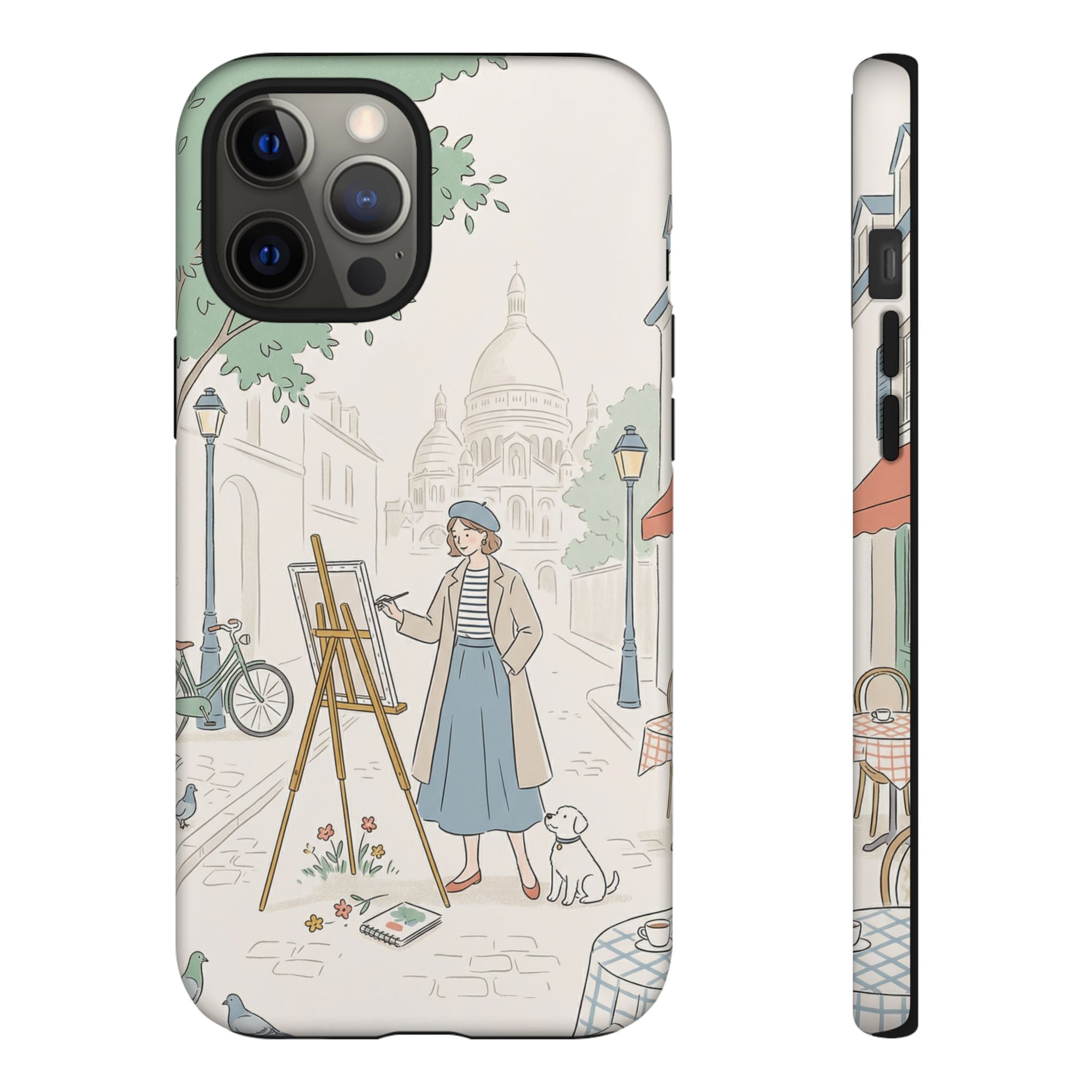 Artist in Paris iPhone Case | Vintage Painter Street Scene Protective Cover