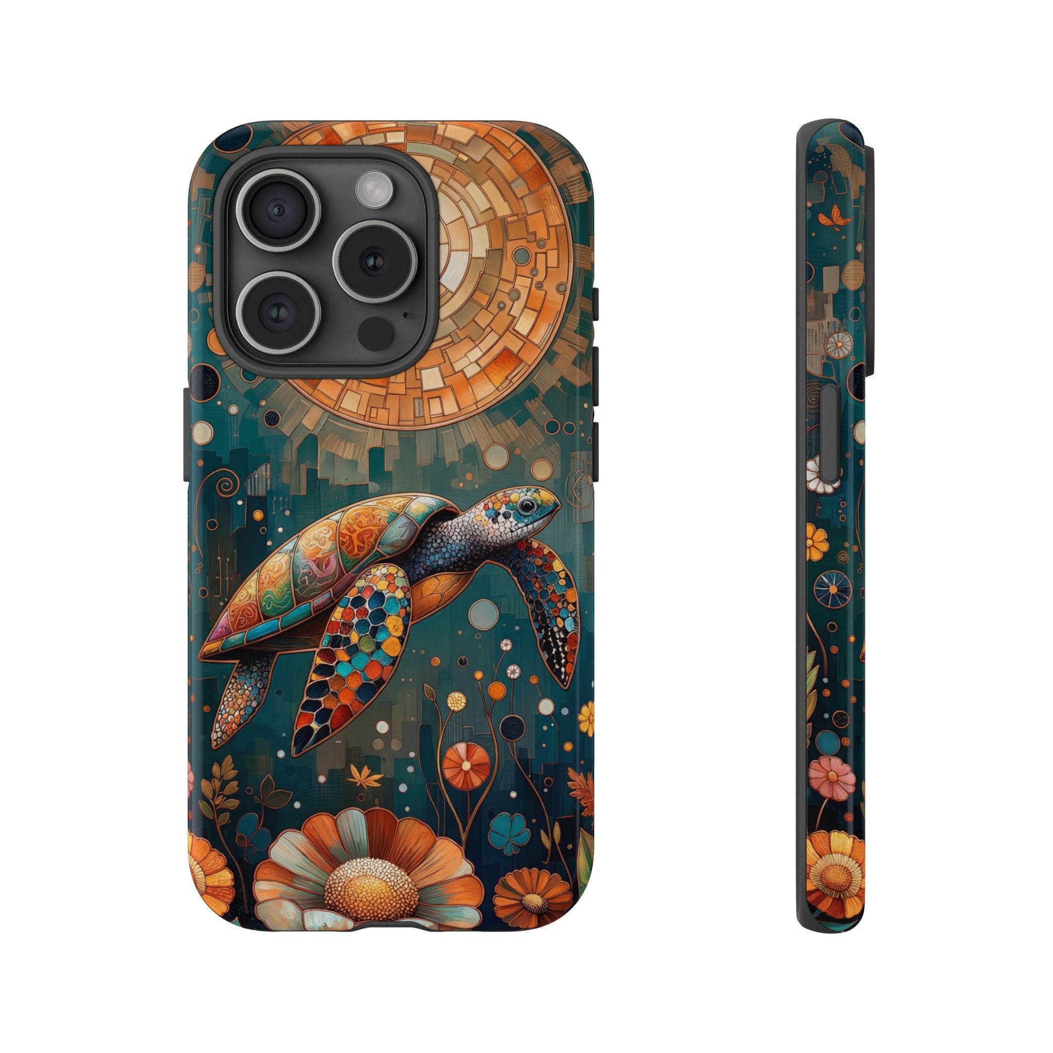 Sea Turtle Mosaic iPhone Case | Artistic Ocean Nature Protective Cover