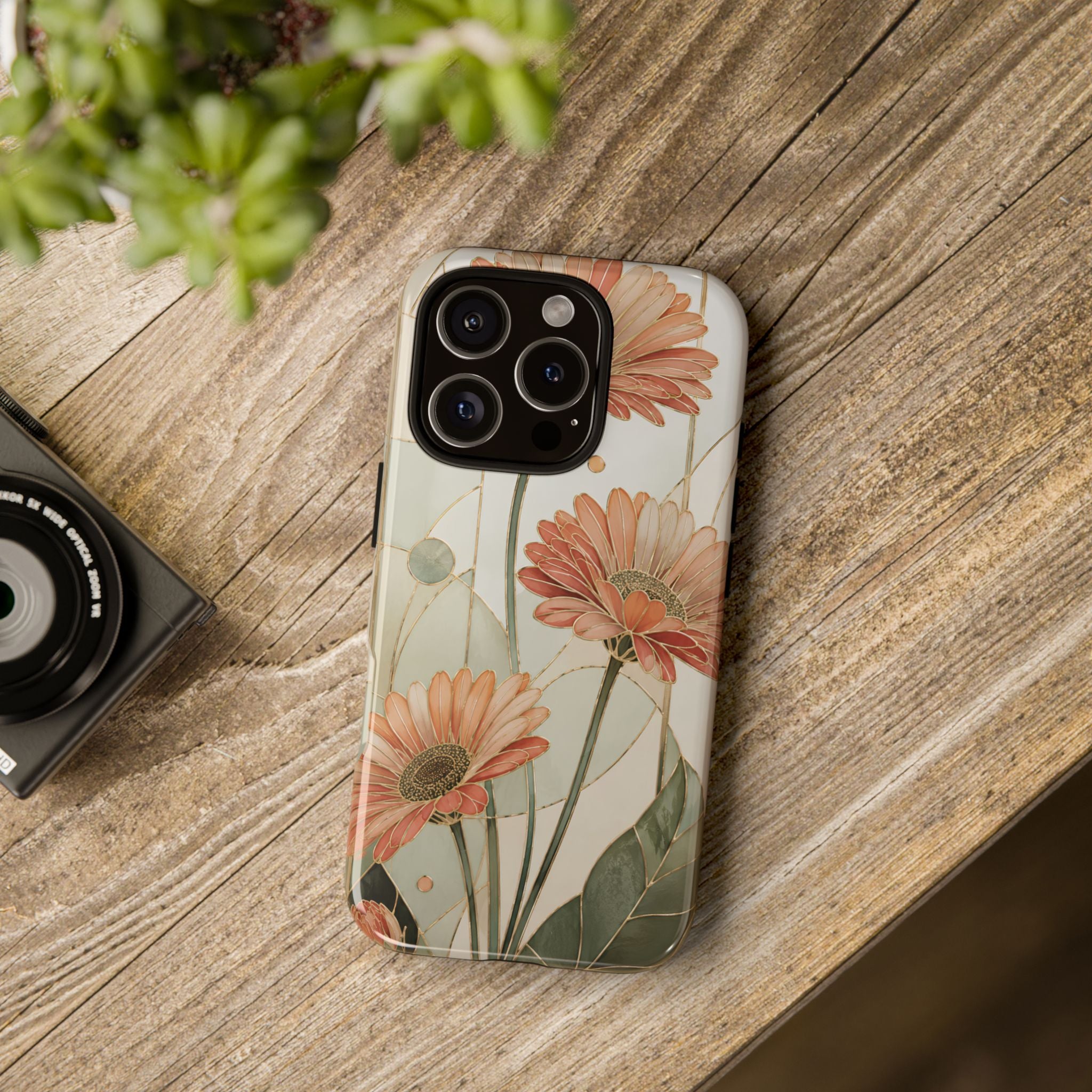 Gerbera Daisy iPhone Case | Stained Glass Floral iPhone Case