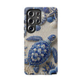 Sea Turtle Blue Ceramic Pattern Samsung Galaxy Phone Case