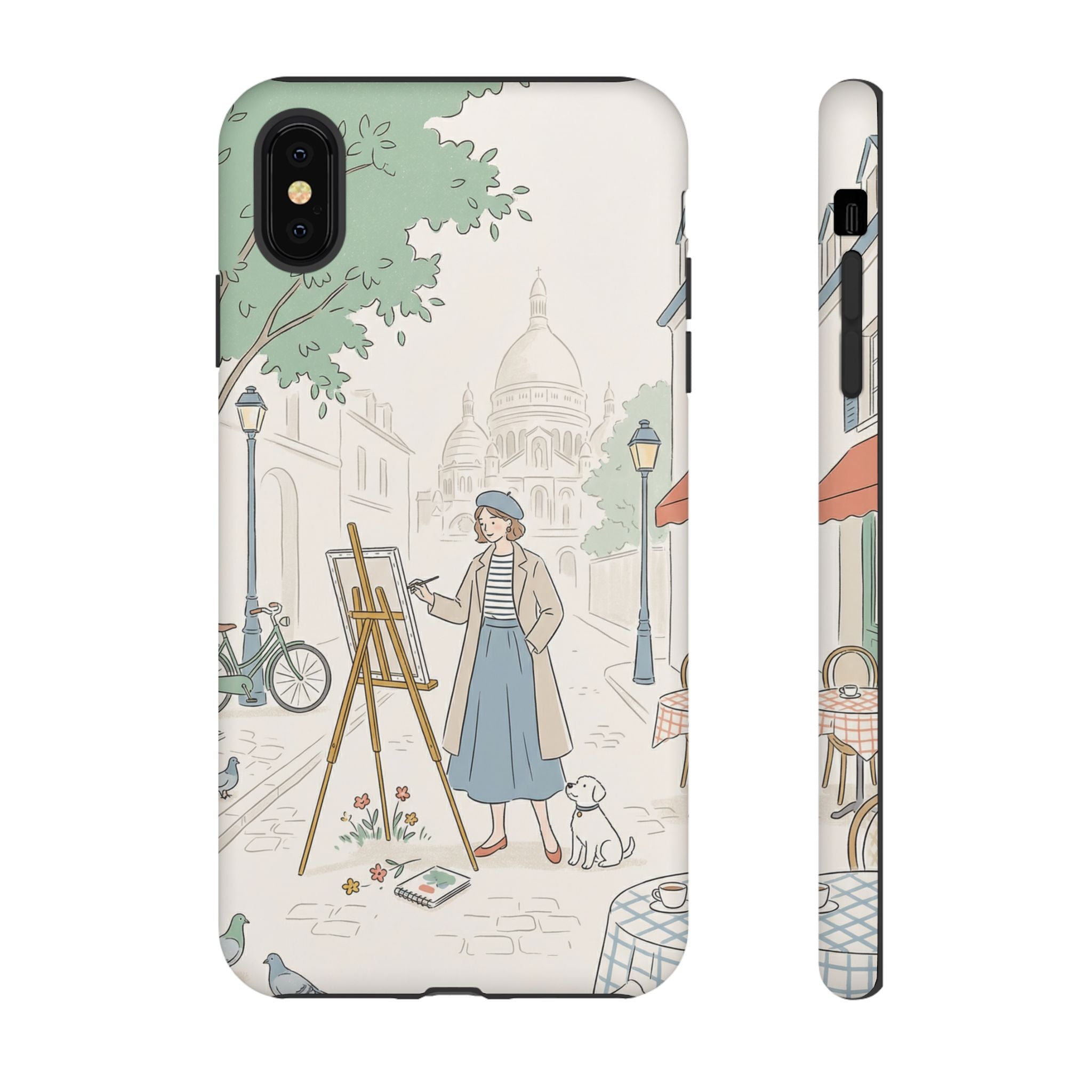 Artist in Paris iPhone Case | Vintage Painter Street Scene Protective Cover