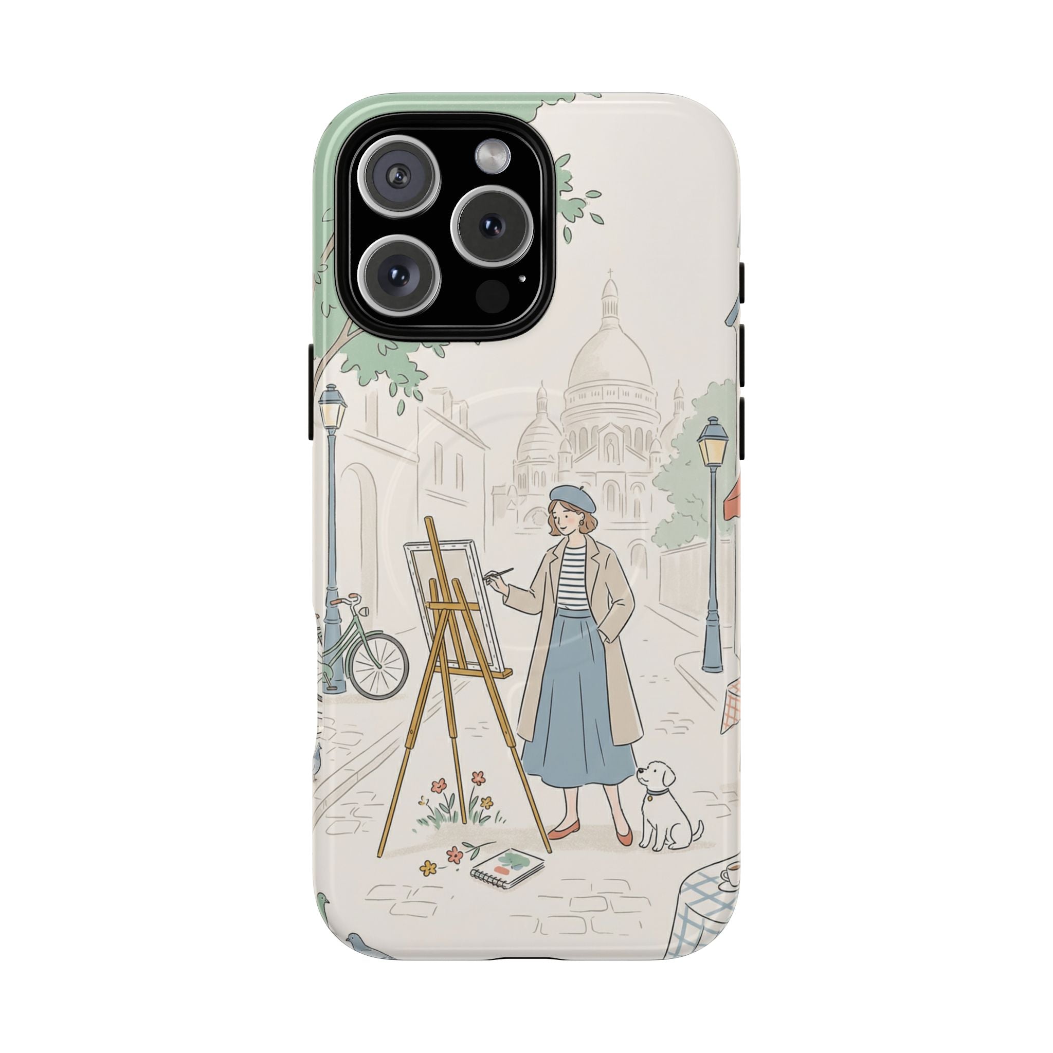 Artist in Paris MagSafe iPhone Case | Vintage Painter Street Scene Protective Cover