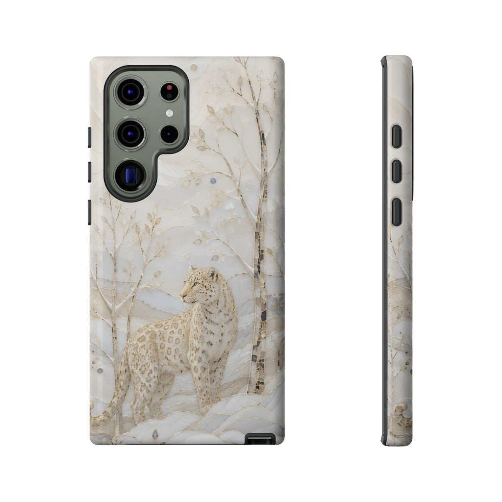 Snow Leopard Samsung Galaxy Phone Case | Winter Forest Phone Case
