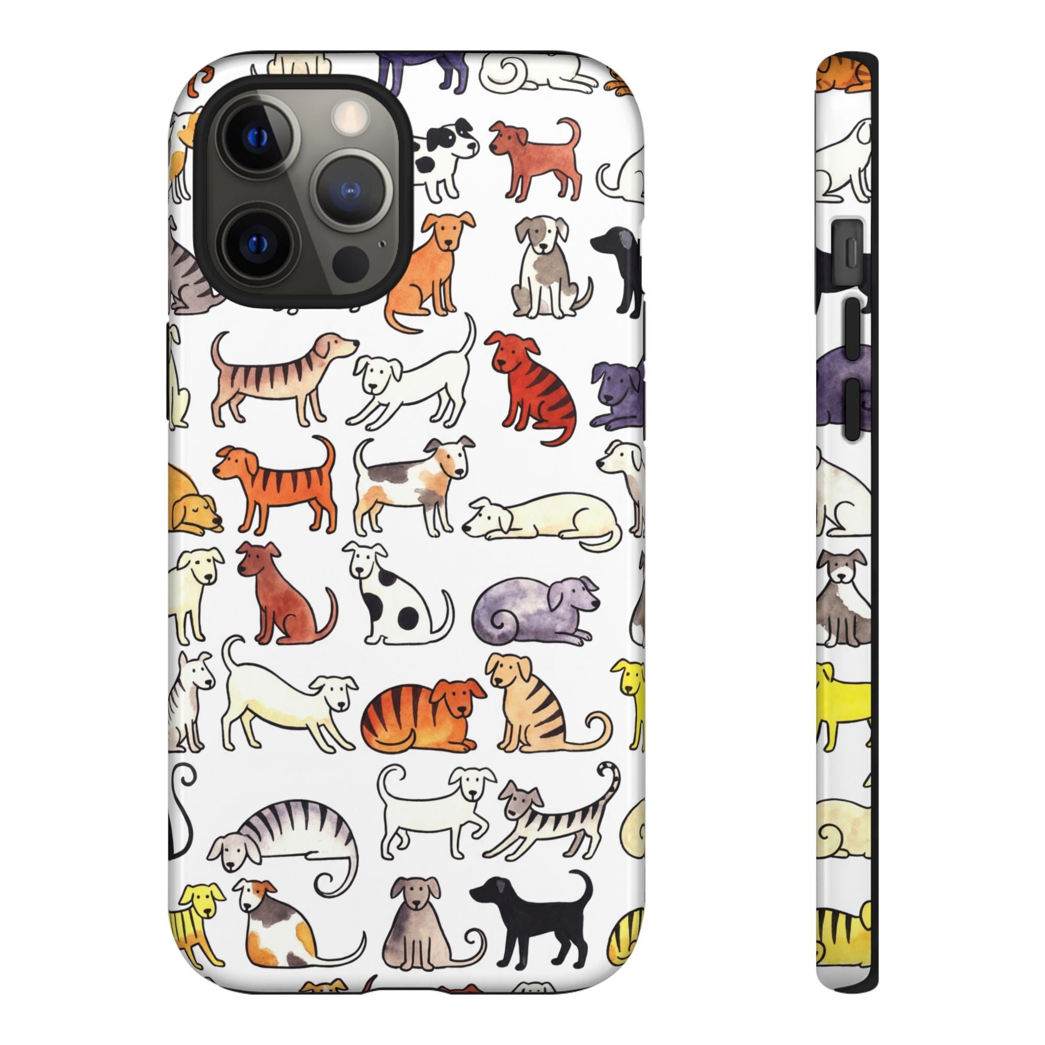 Dog Pattern iPhone Case | Cute Colourful Dogs
