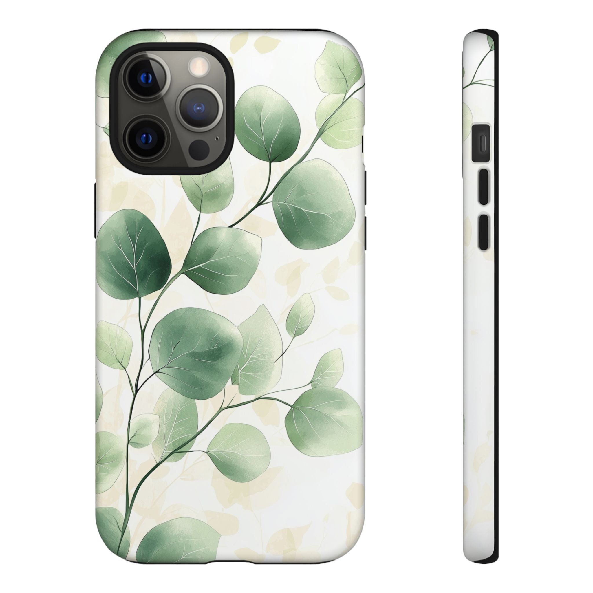 Botanical Eucalyptus Tough iPhone Case | Green Watercolour Leaf