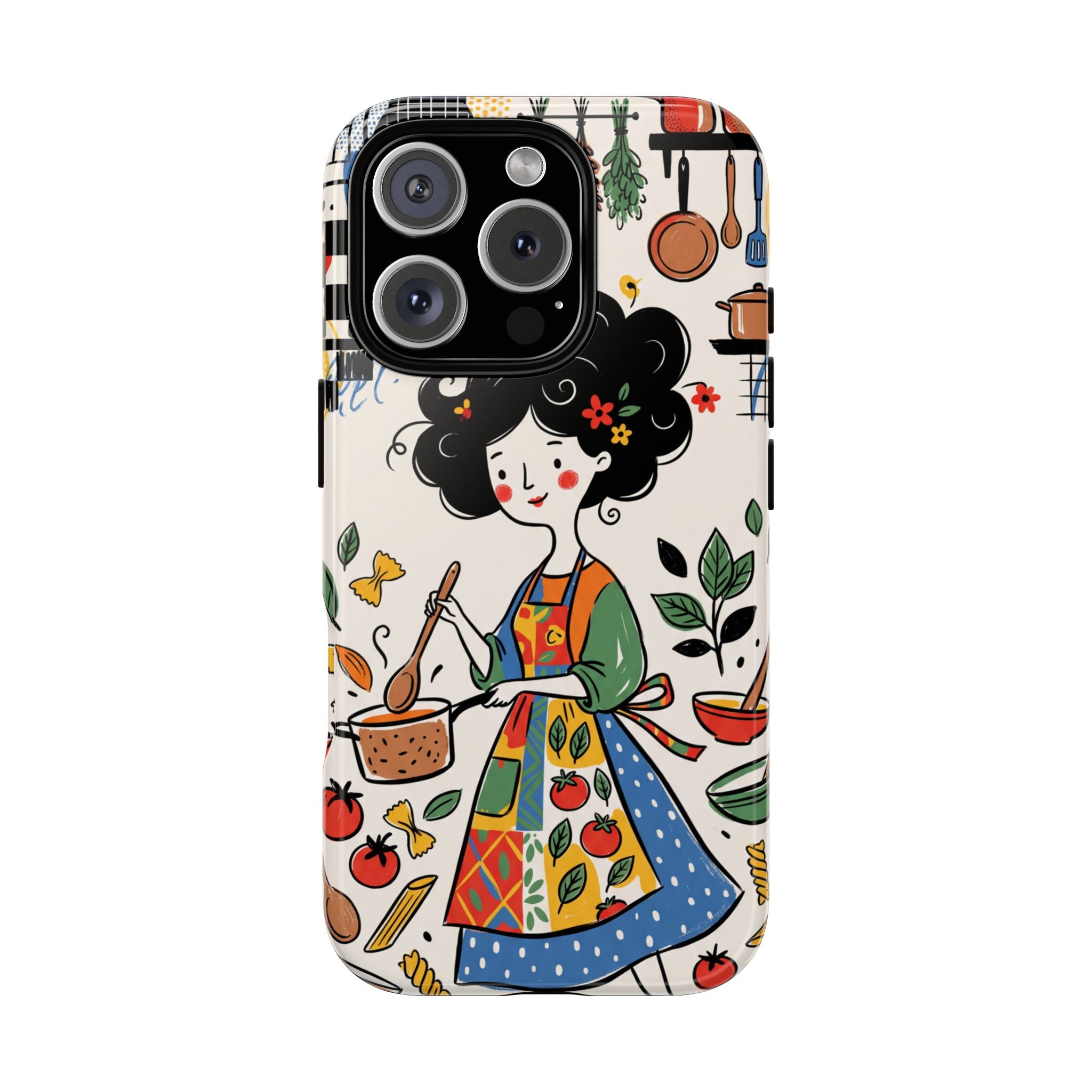 Whimsical Chef Kitchen Illustration iPhone Case