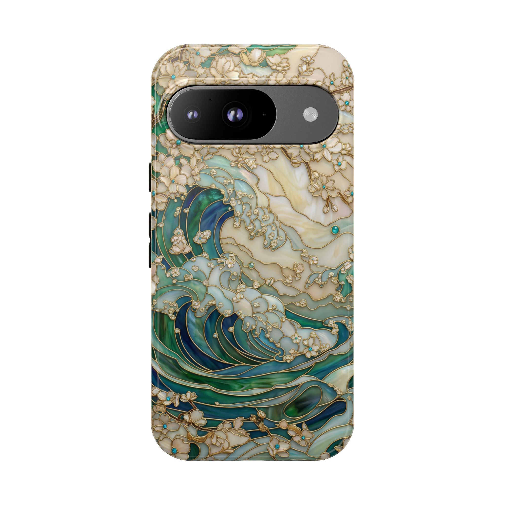 Elegant Ocean Wave Floral Art Google Pixel Case