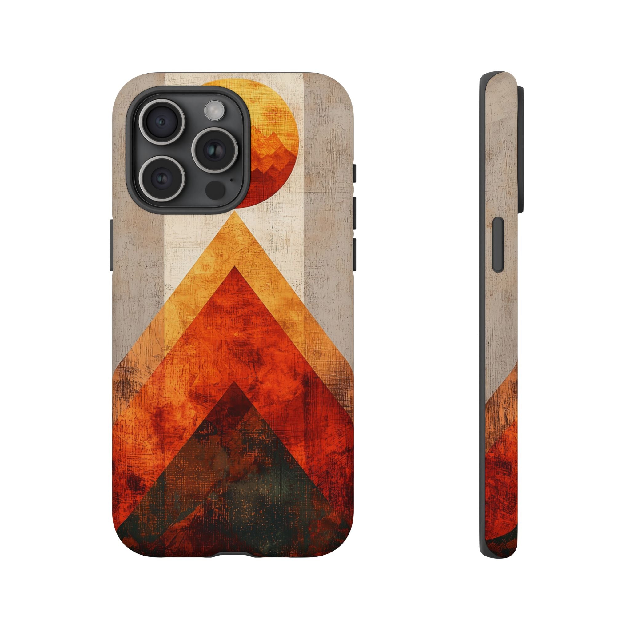 Retro Geometric Sunset iPhone Case