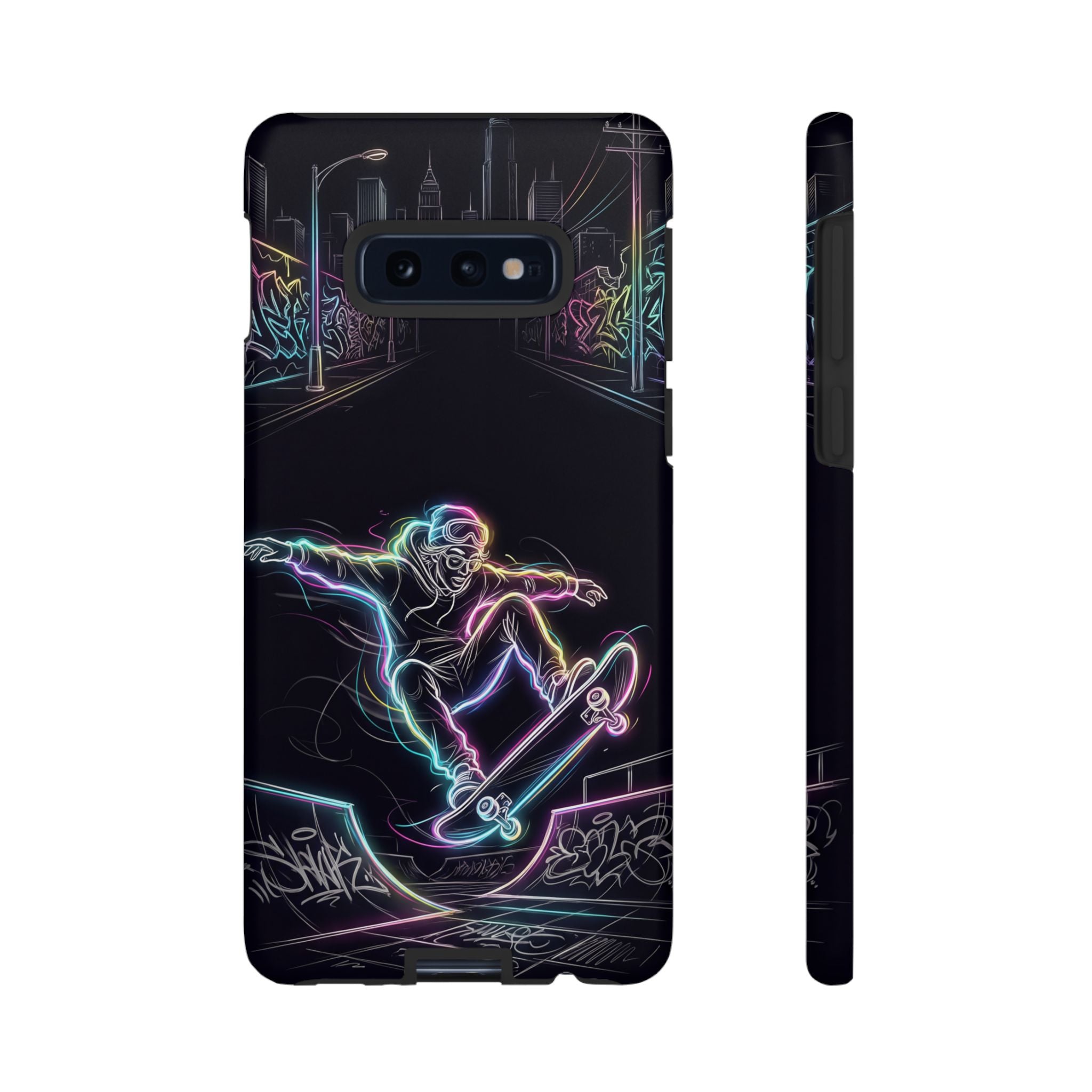 Neon Skateboard Samsung Galaxy Phone Case | Glow Skatepark Protective Cover