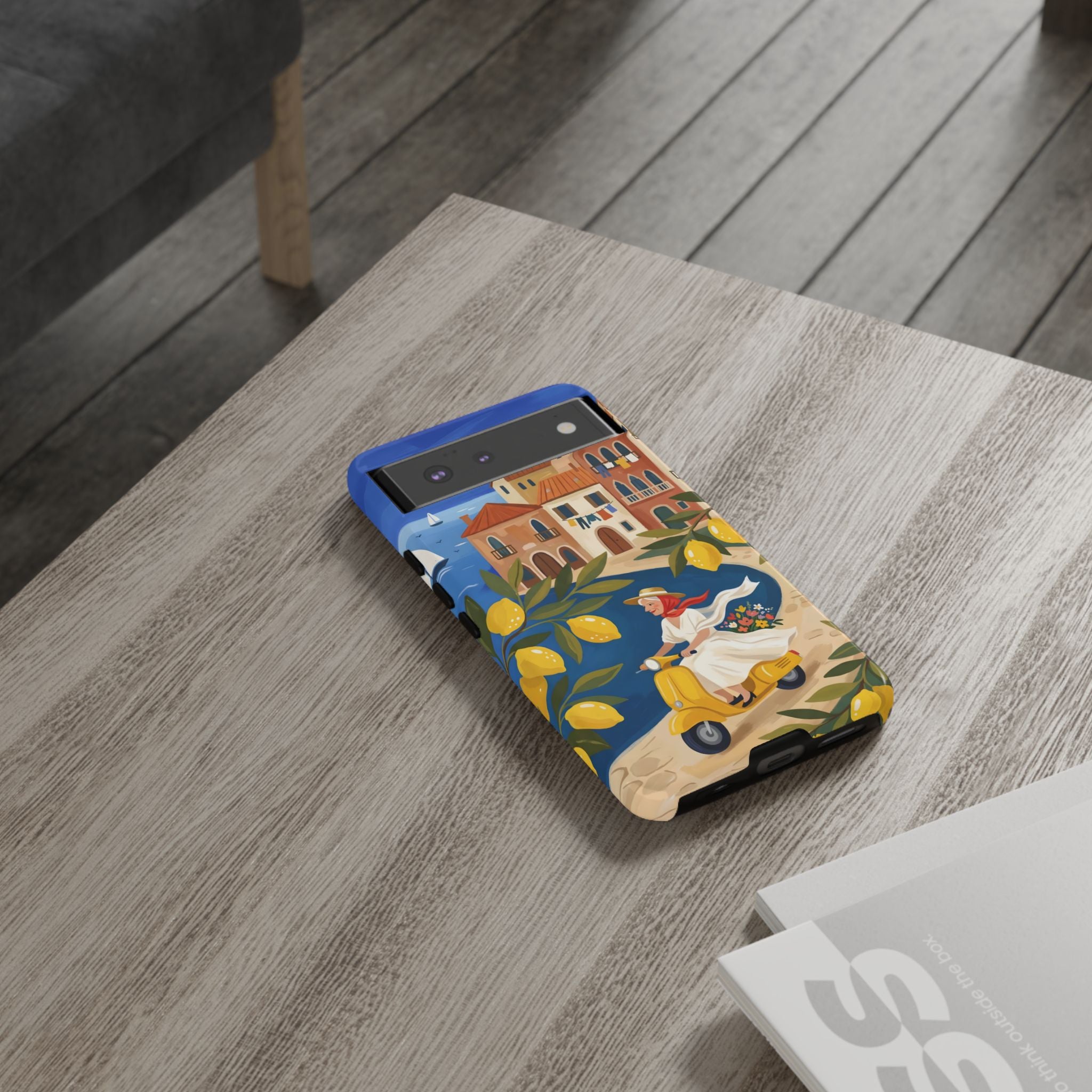 Lemon Coast Scooter Google Pixel Phone Case | Mediterranean Vespa Travel Design