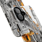 Custodia per iPhone con scena di strada in Italia | Custodia MagSafe resistente con dettagli arancioni