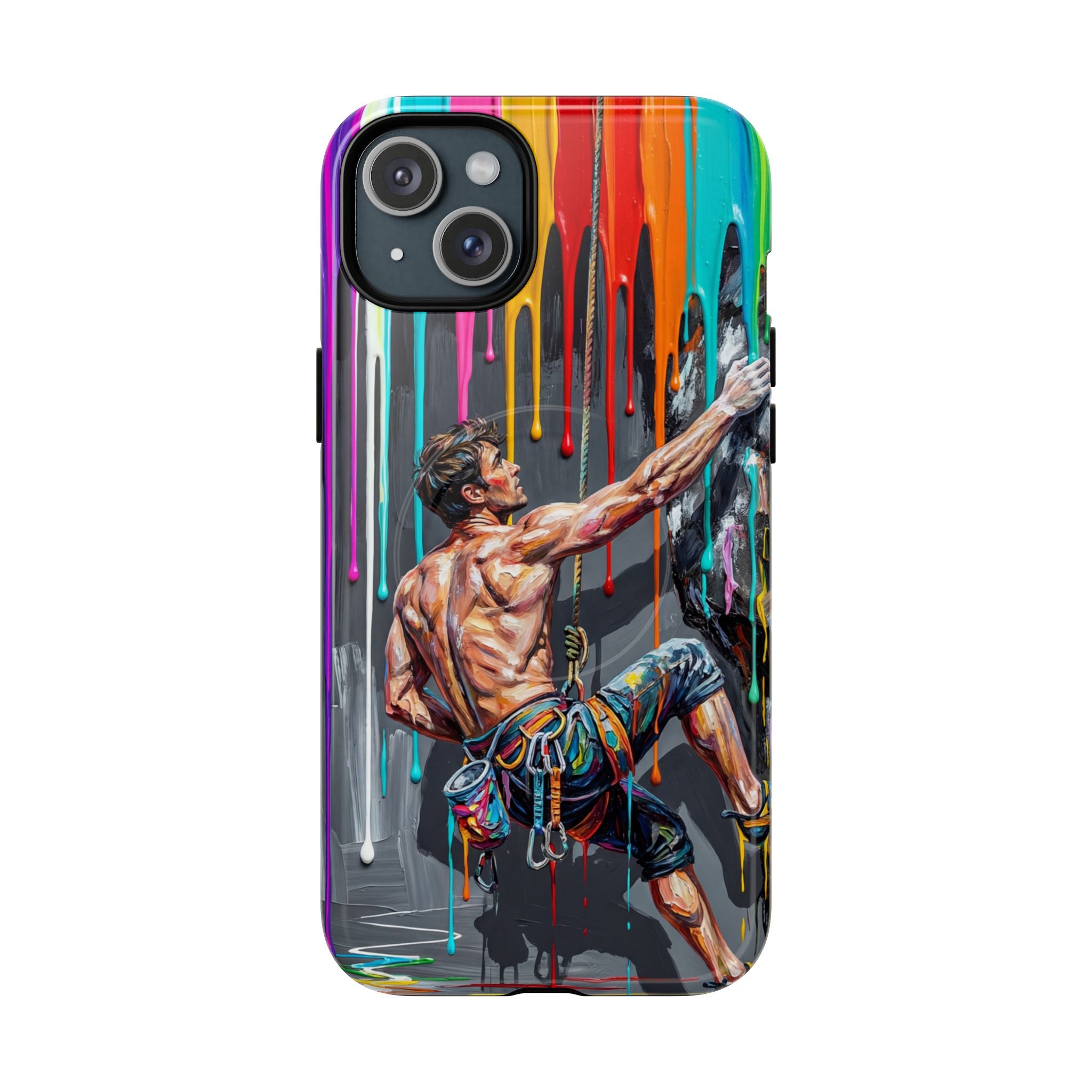 Colourful Rock Climber Art Protective MagSafe iPhone Case