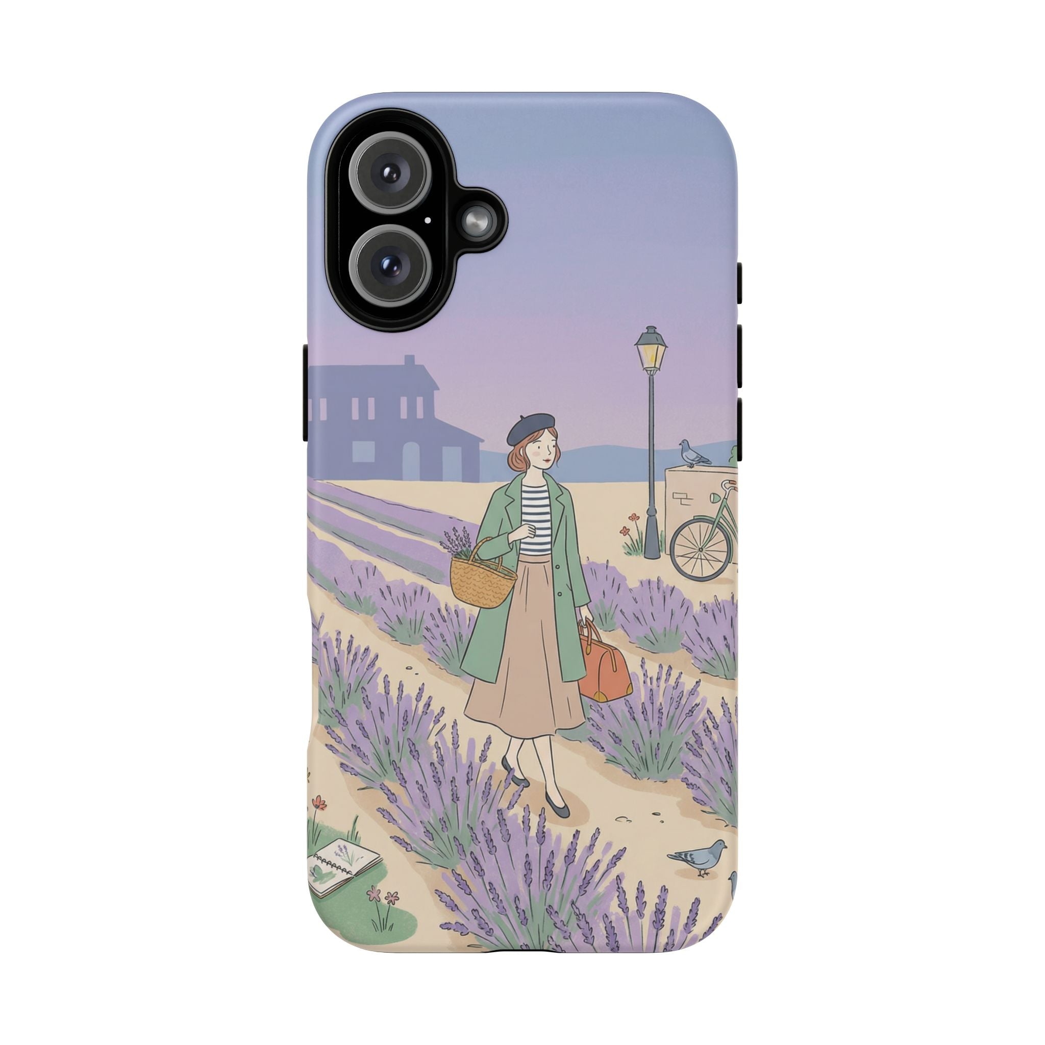 Lavender Field iPhone Case | Vintage Travel Illustration Protective Case