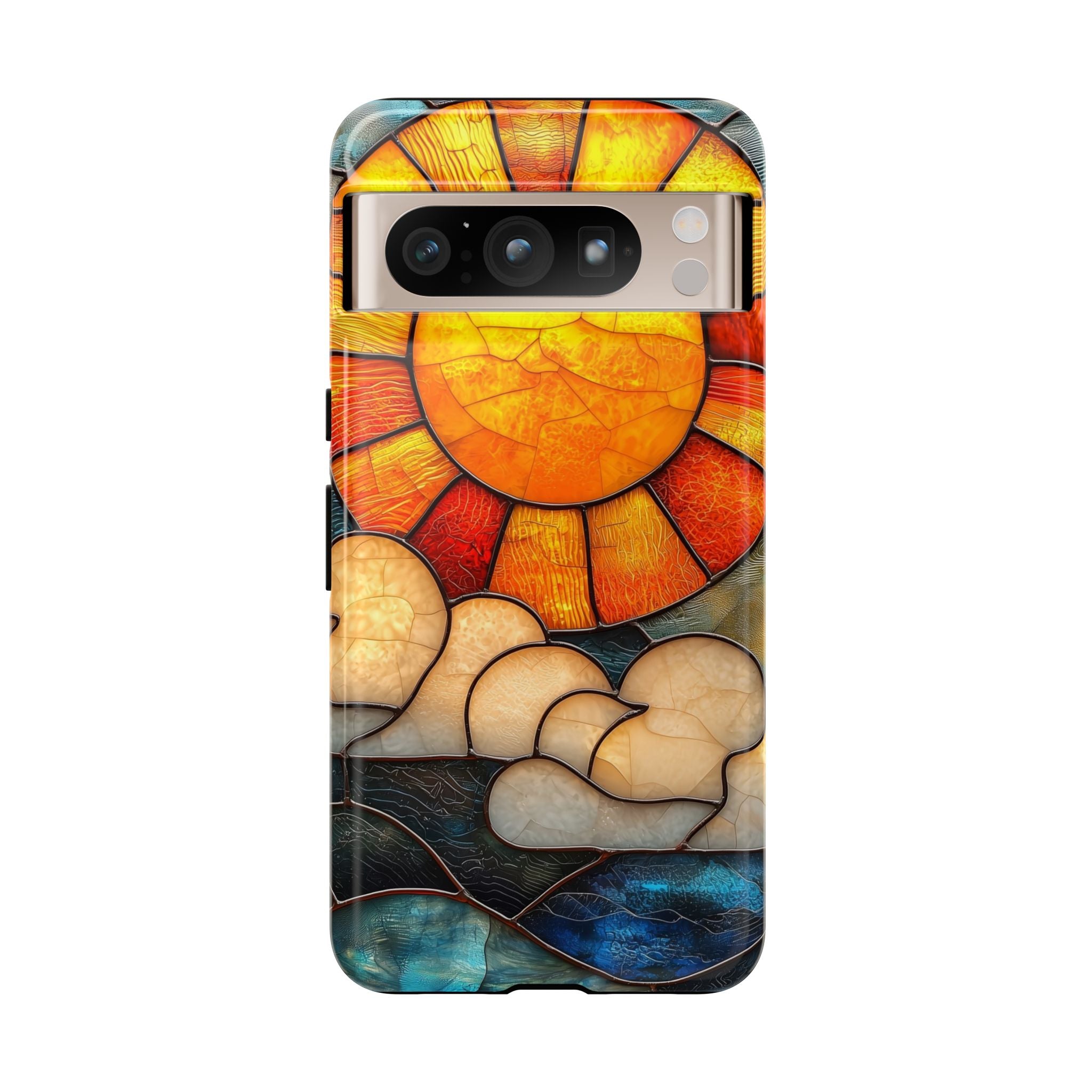 Stained Glass Sun & Clouds Google Pixel Case