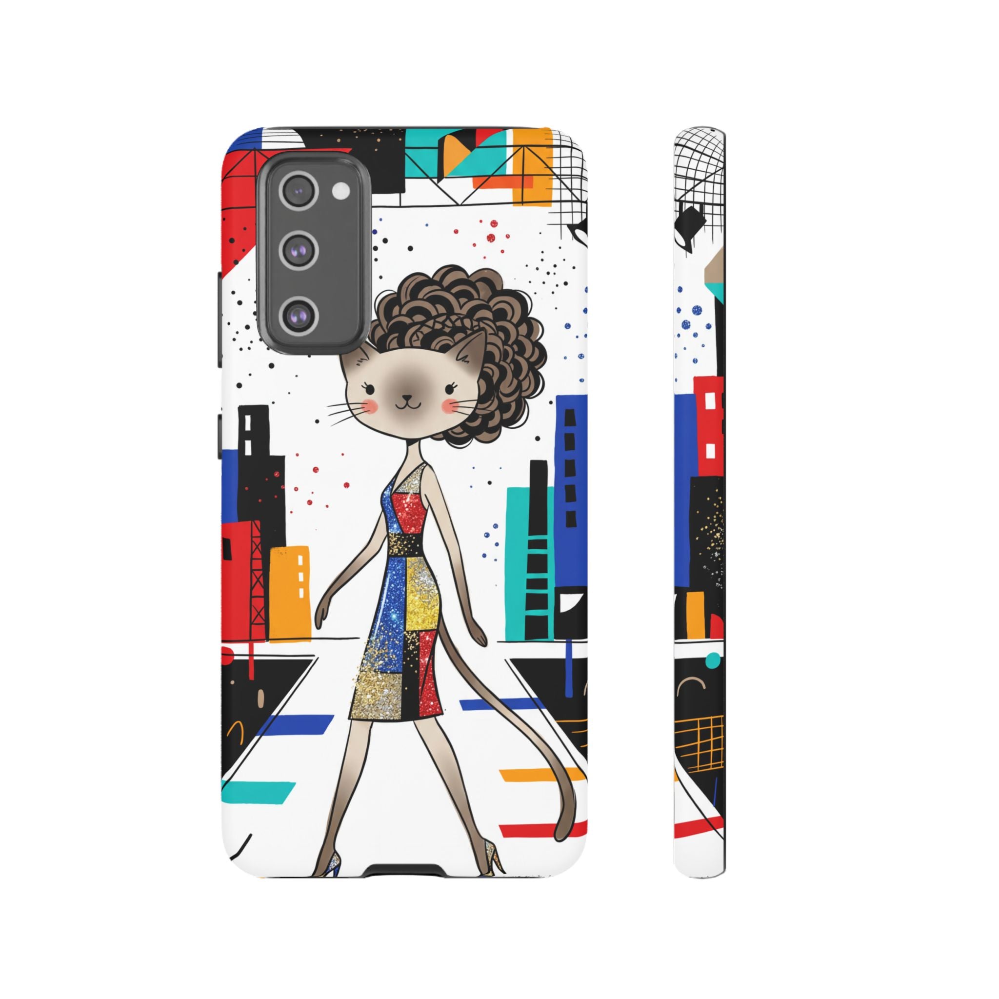 Catwalk City Samsung Galaxy Phone Case | Cute Fashion Cat