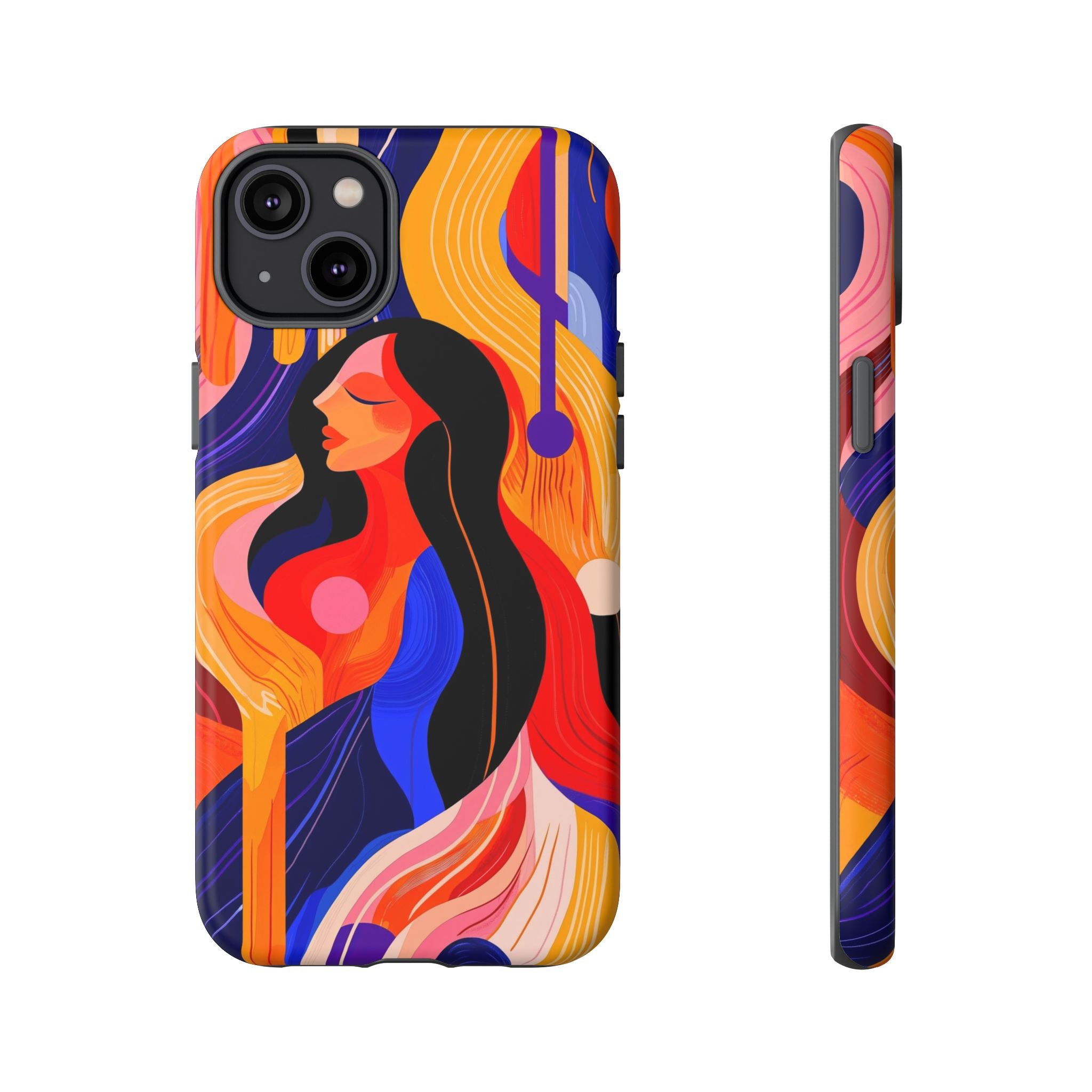 Abstract Colourful Woman iPhone Tough Case | Vibrant Artistic