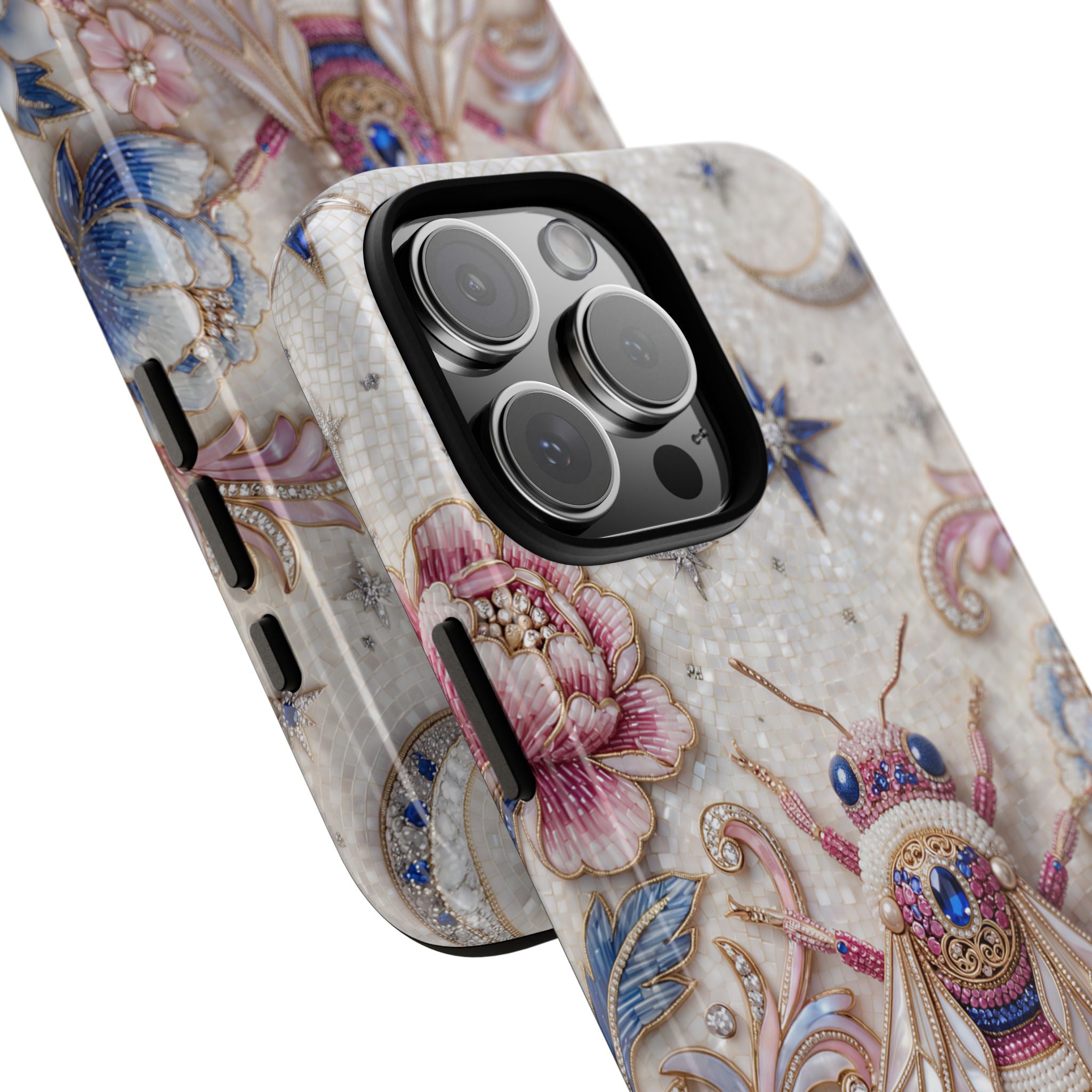 Floral Bee Moon Tough iPhone Case | Protective Artistic iPhone Cover