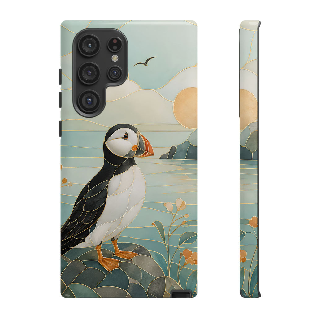 Puffin Coastal Samsung Galaxy Phone Case | Seaside Bird Art Phone Case