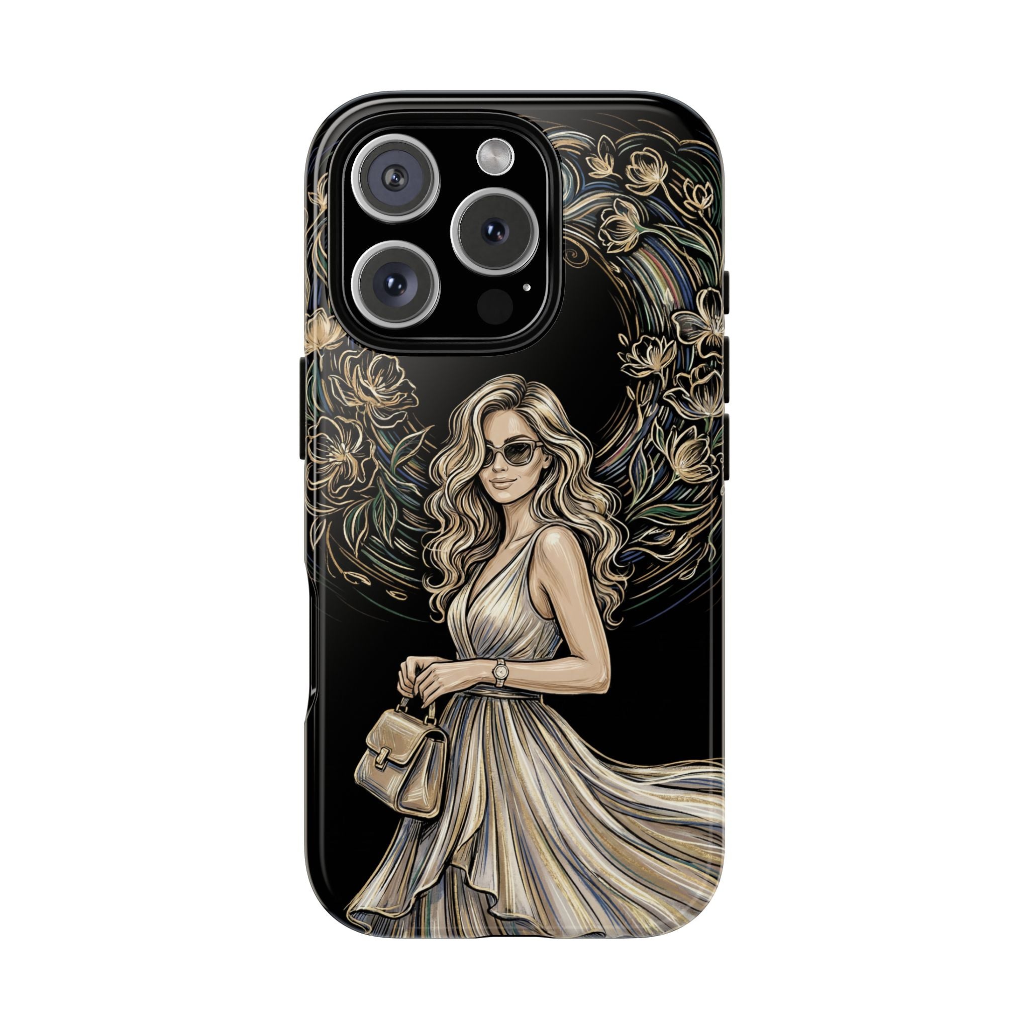 Stylish Woman Floral Wreath Tough iPhone Case