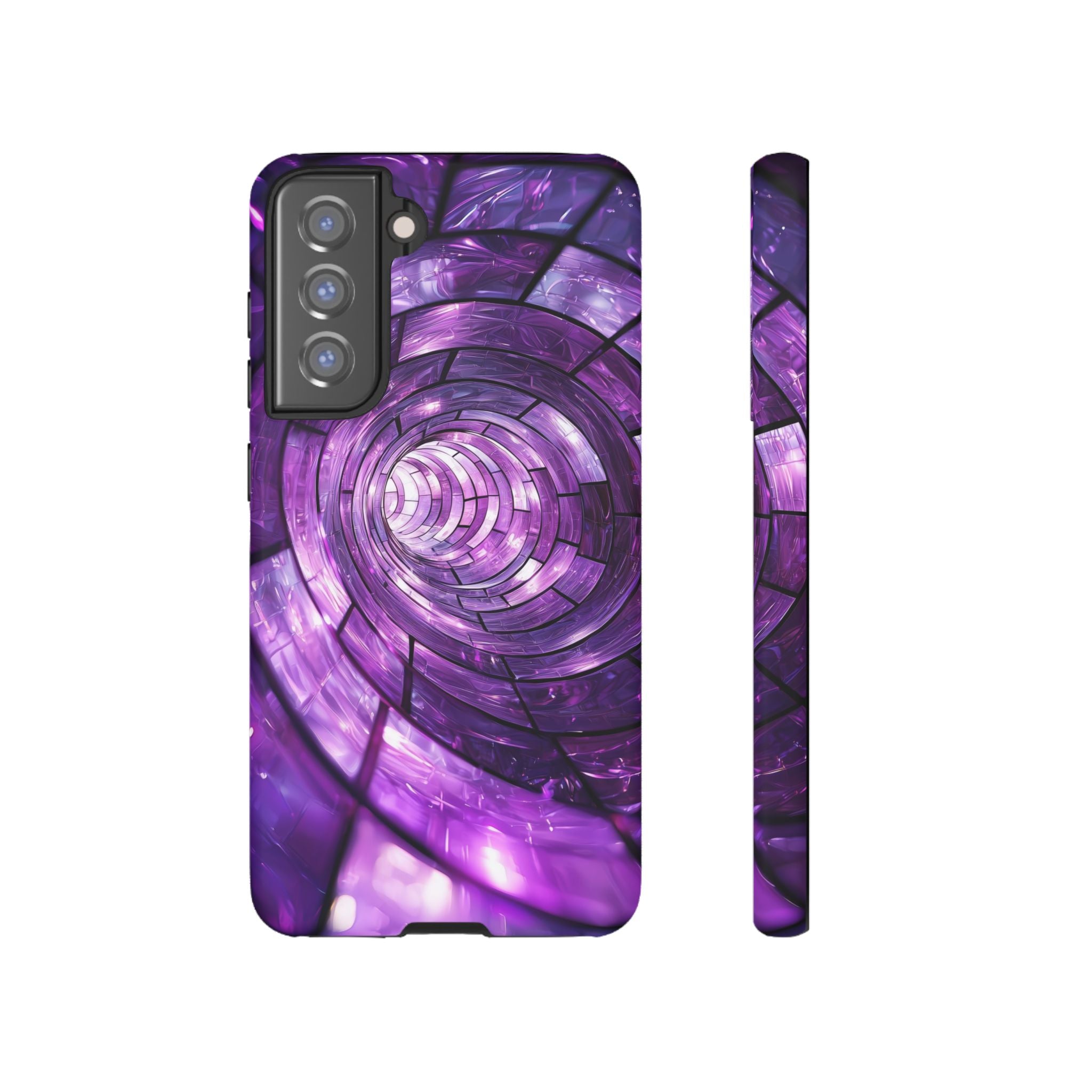 Purple Vortex Tough Samsung Galaxy Case — Abstract Spiral Protective Cover