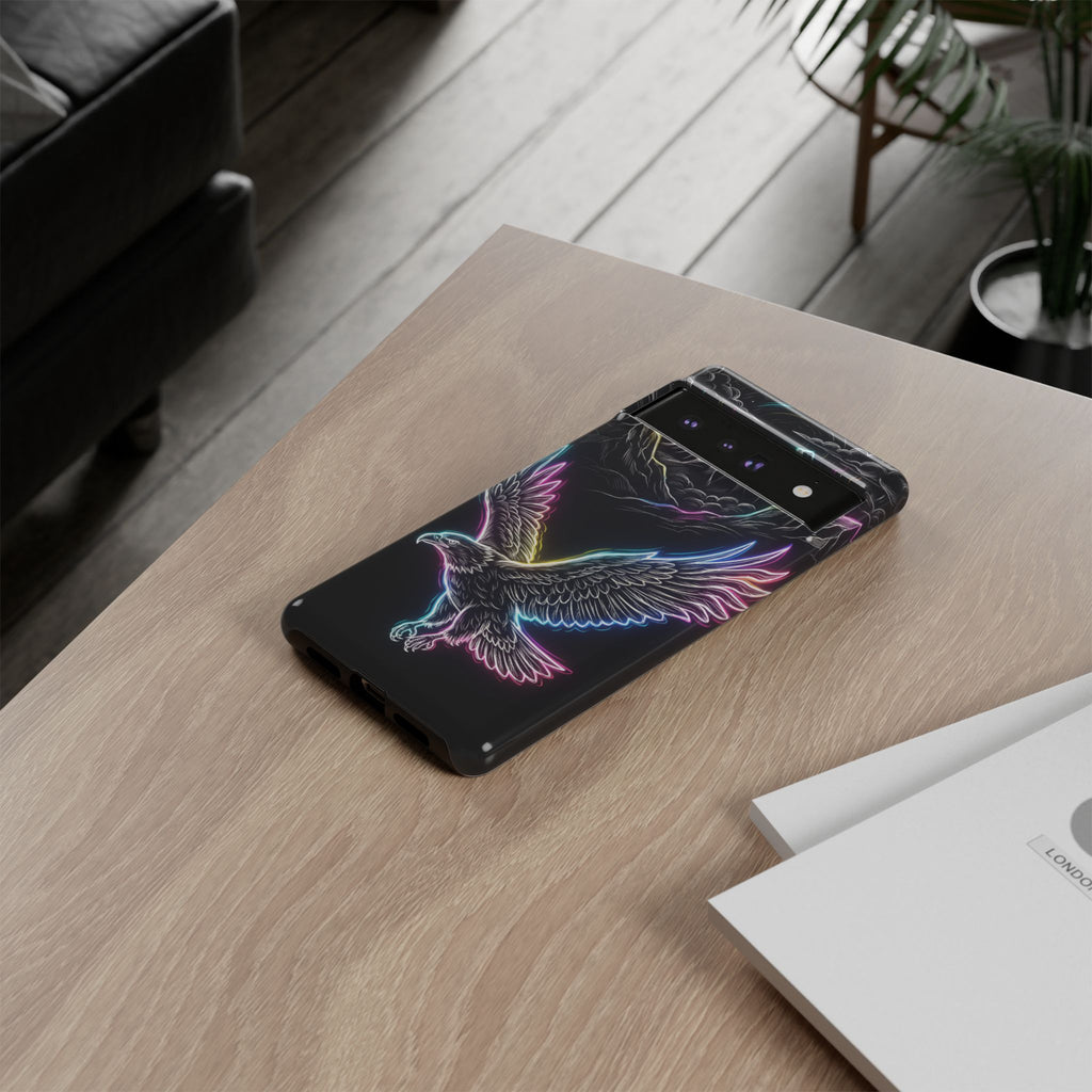Cover per telefono Google Pixel Neon Eagle con design montano