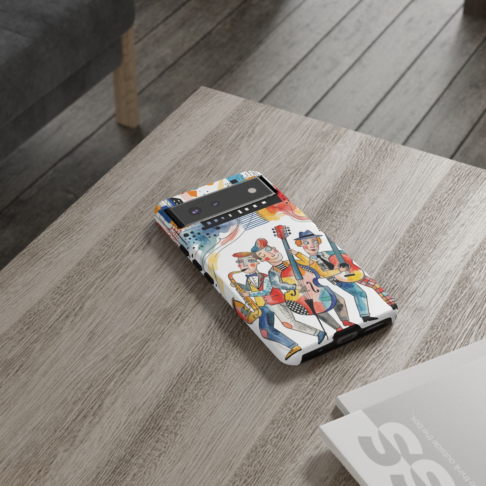 Musical Trio Illustrated Google Pixel Phone Case | Colorful Jazz Band Art Phone Cover