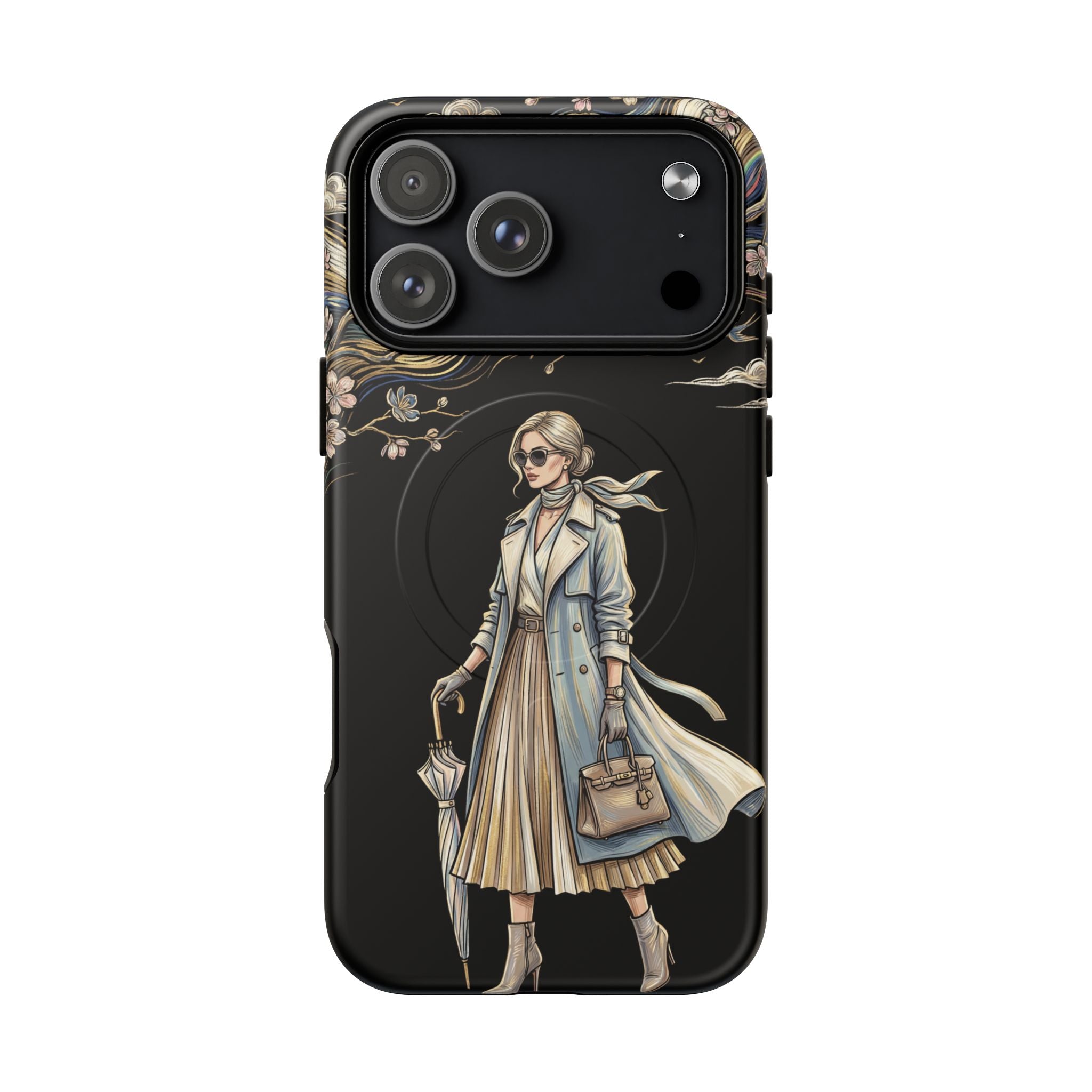 Vintage Chic MagSafe iPhone Case | Stylish Woman Illustration