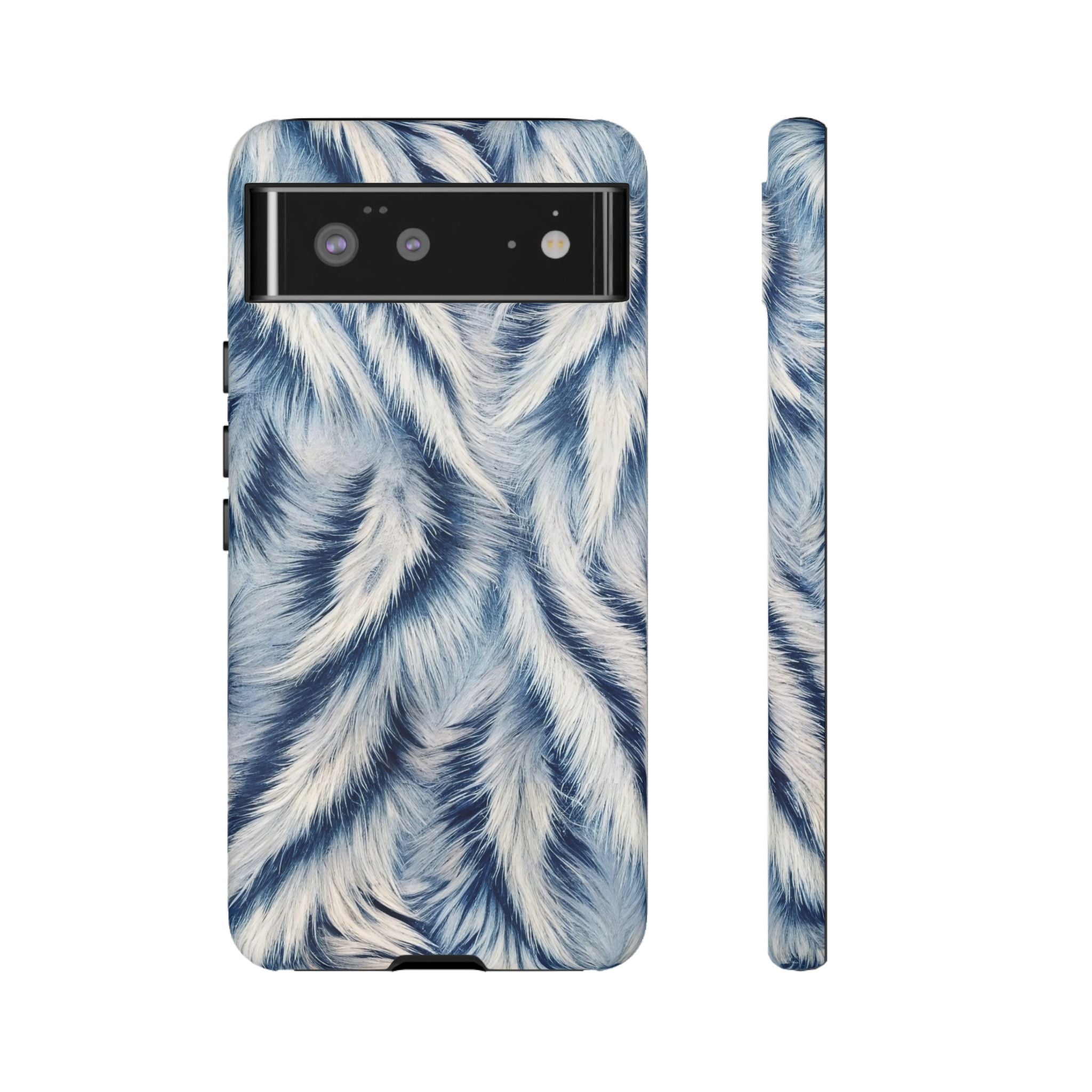 Blue Faux Fur Texture Protective Tough Google Pixel Case