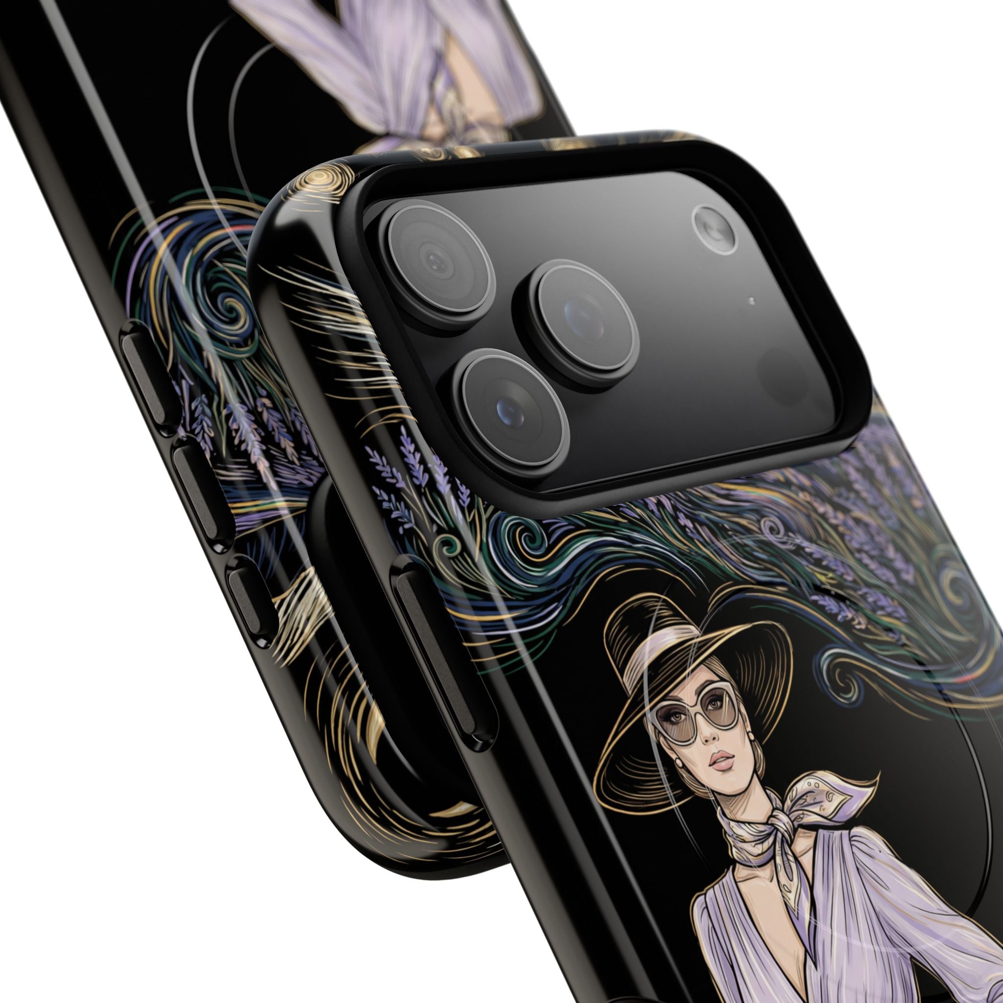 Starry Night Lavender Woman MagSafe iPhone Case | Artistic Protective Tough Case