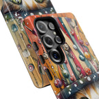 Cat in Colourful Top Hat Samsung Galaxy Case — Whimsical Cat Art iPhone Case