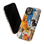 Colorful Dogs Pattern iPhone Case | Cute Watercolor Puppy Design Tough Case