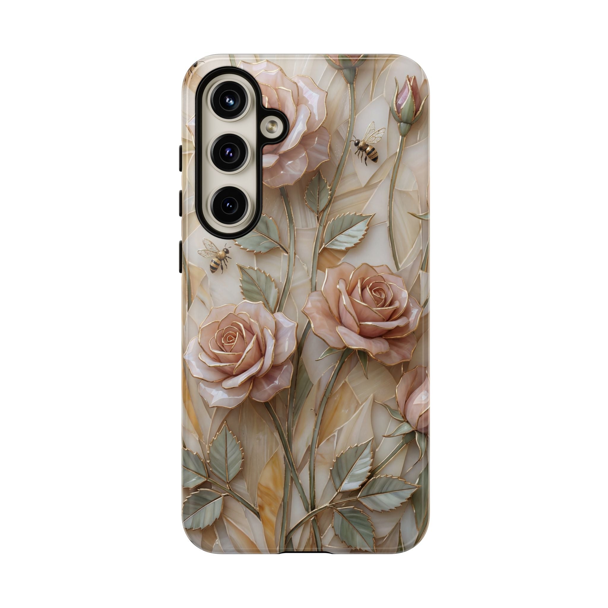 Vintage Blush Rose Floral Tough Samsung Galaxy Protective Cover